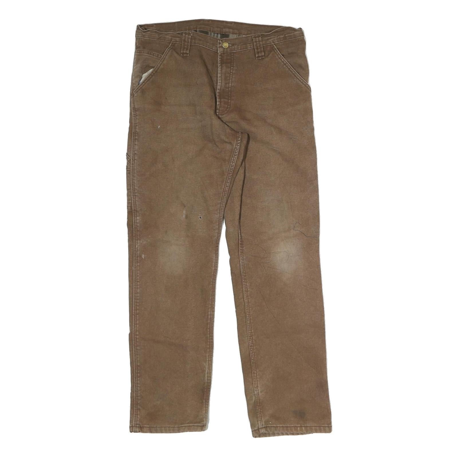 DICKIES Mens Jeans Brown Regular Straight Denim Medium W34 L32 Workwear Refurbished - N/A refurbished available on Cerqular