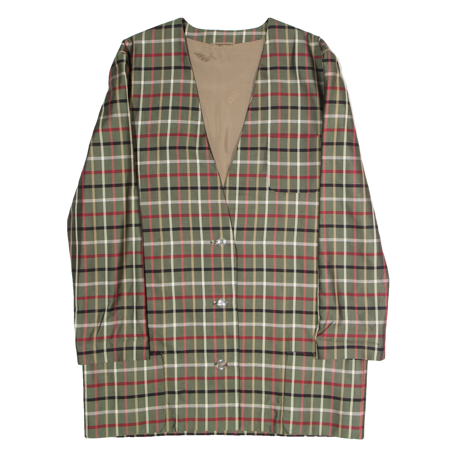 ELEGANCE PARIS Womens Coat Green Check XL Refurbished - N/A refurbished available on Cerqular