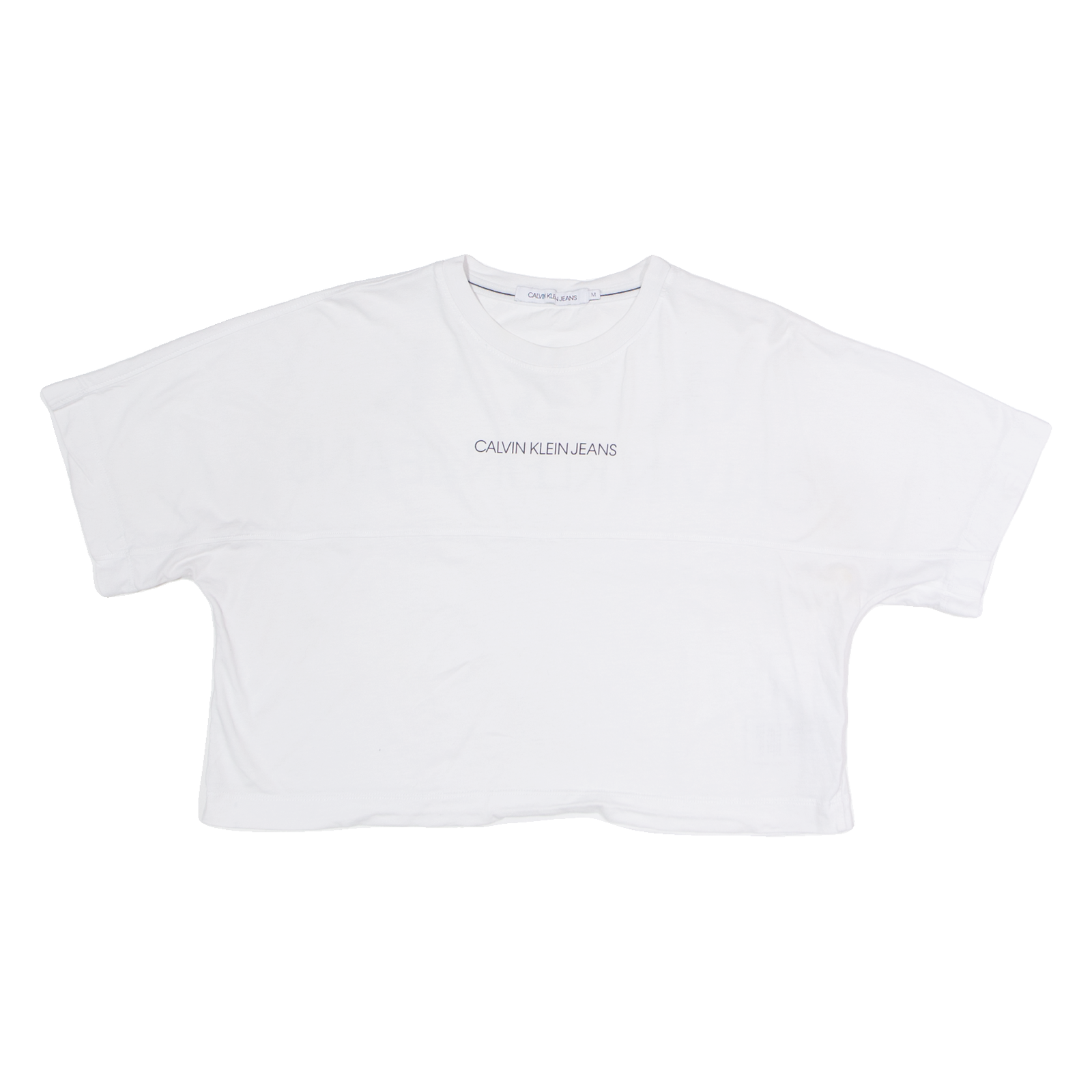 CALVIN KLEIN JEANS Crop Womens T-Shirt White M Refurbished - N/A refurbished available on Cerqular