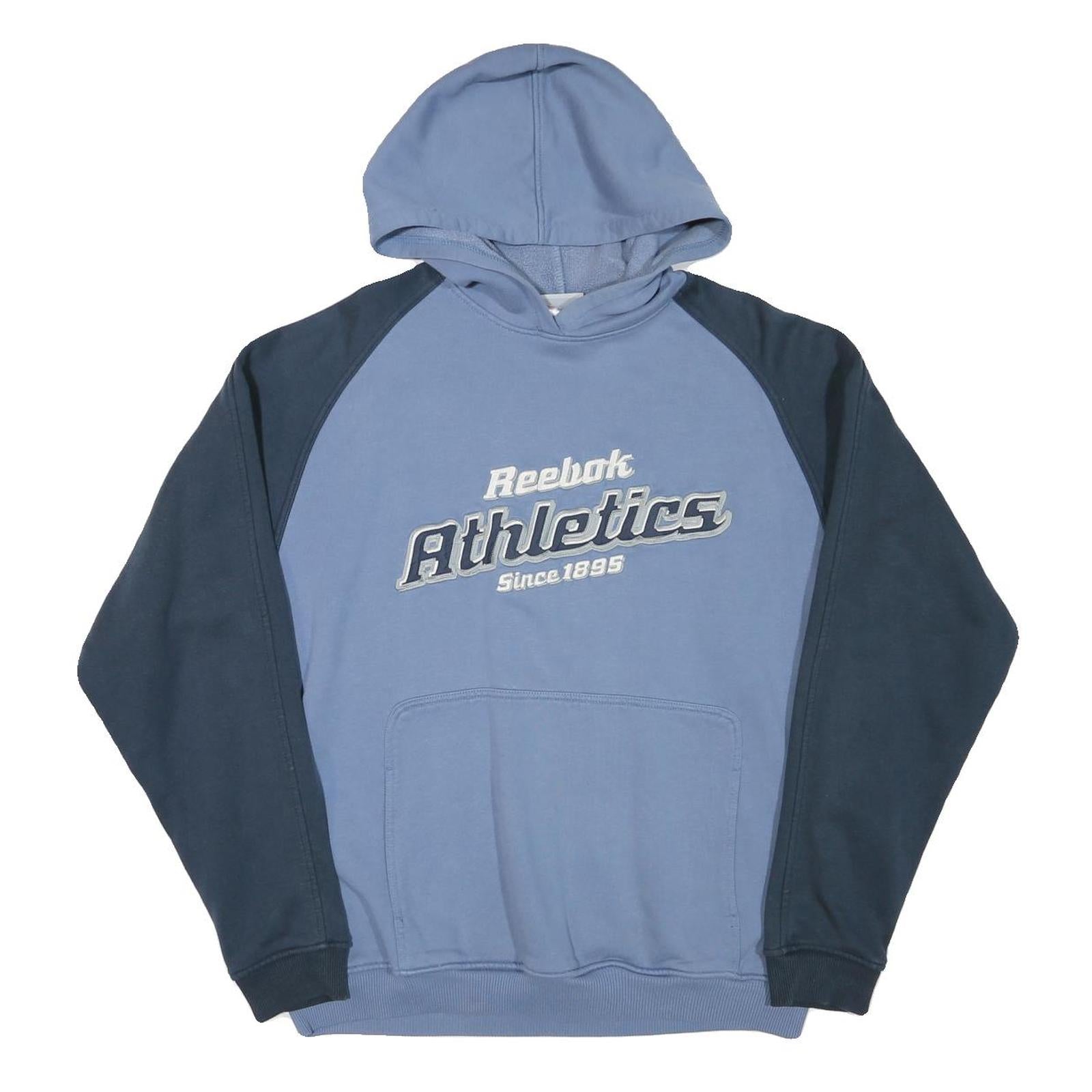 REEBOK Mens Blue & Navy Pullover Hoodie S Athletics Logo Sweatshirt Refurbished - N/A refurbished available on Cerqular