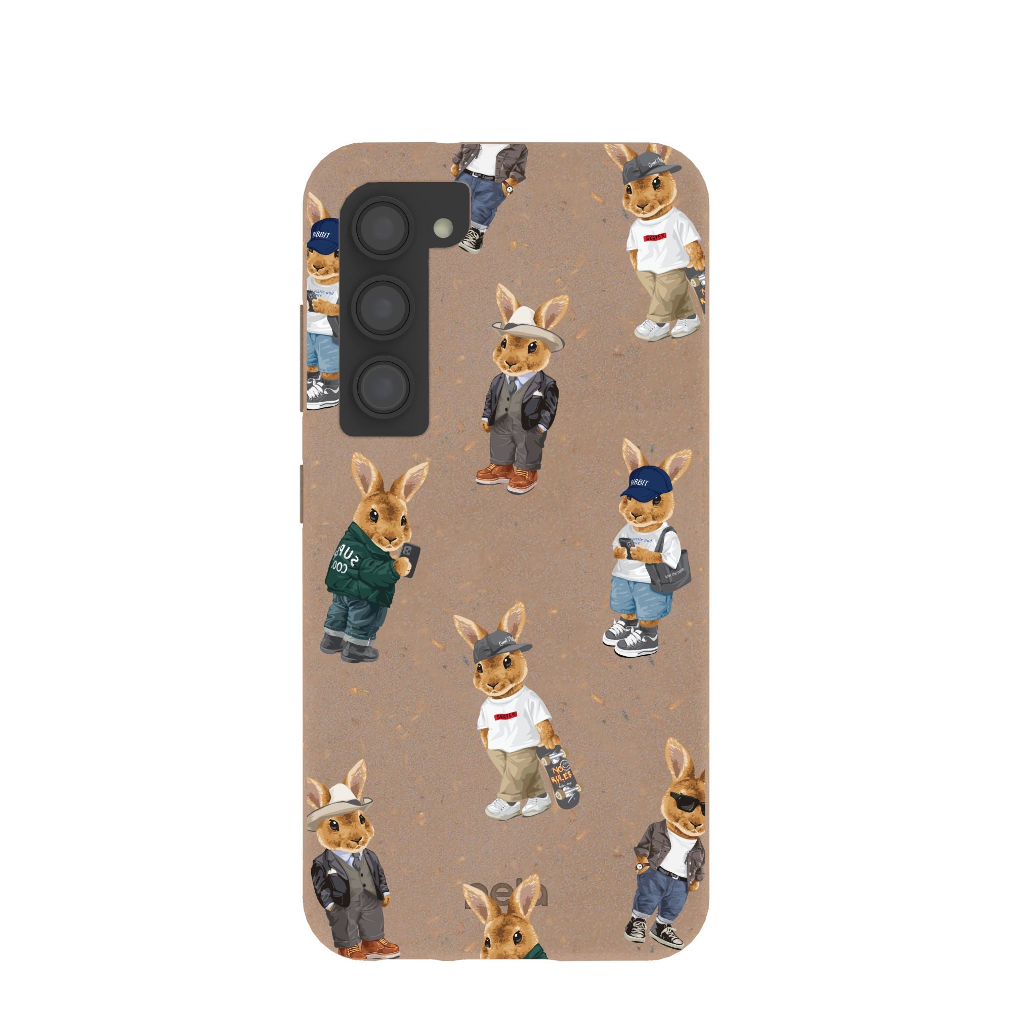 Chocolate Brown Rabbit Friends Samsung Galaxy S23 Case Refurbished - Pela Case refurbished available on Cerqular