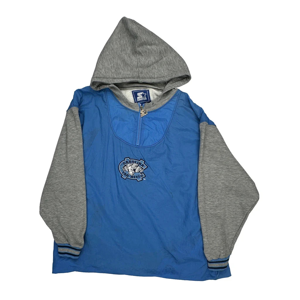 Carolina Starter Graphic Track Jacket - XL Blue Cotton Blend Refurbished - Thrifted (note: this is a term often used to describe second- refurbished available on Cerqular
