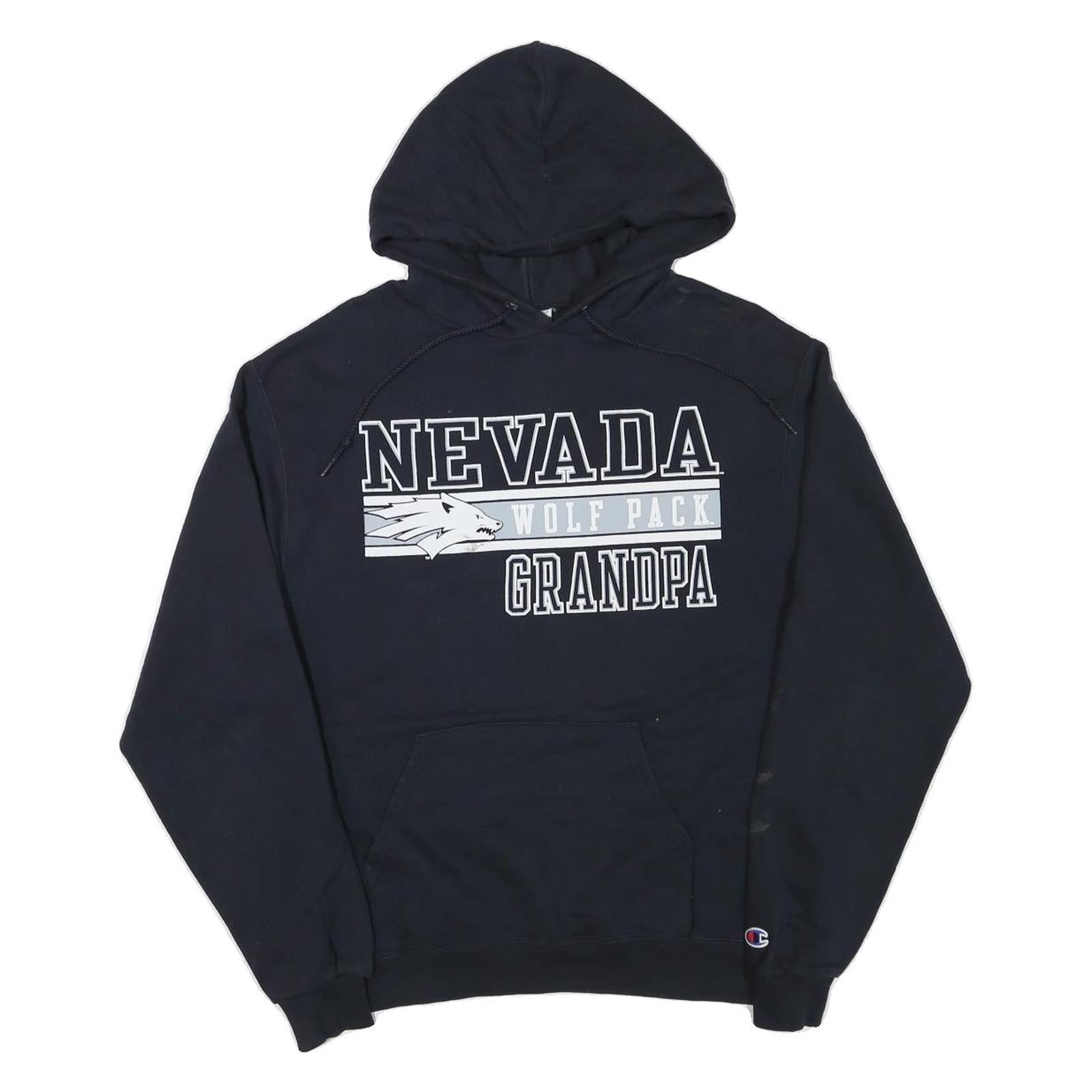 CHAMPION Mens Navy Blue Nevada Wolf Pack Grandpa Pullover Hoodie M Refurbished - N/A refurbished available on Cerqular