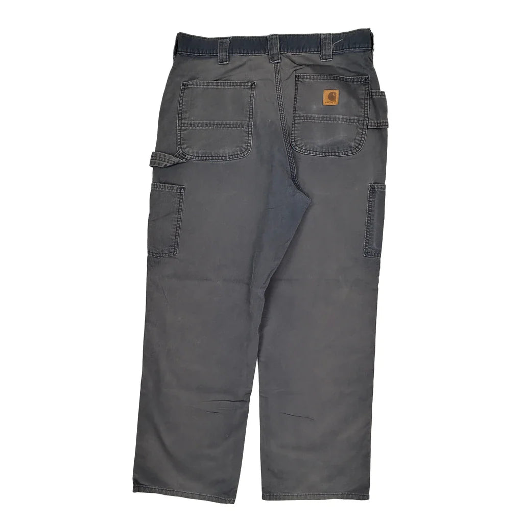 Carhartt Carpenter Trousers - 33W 30L Grey Cotton Refurbished - Thrifted (note: this is a term often used to describe second- refurbished available on Cerqular