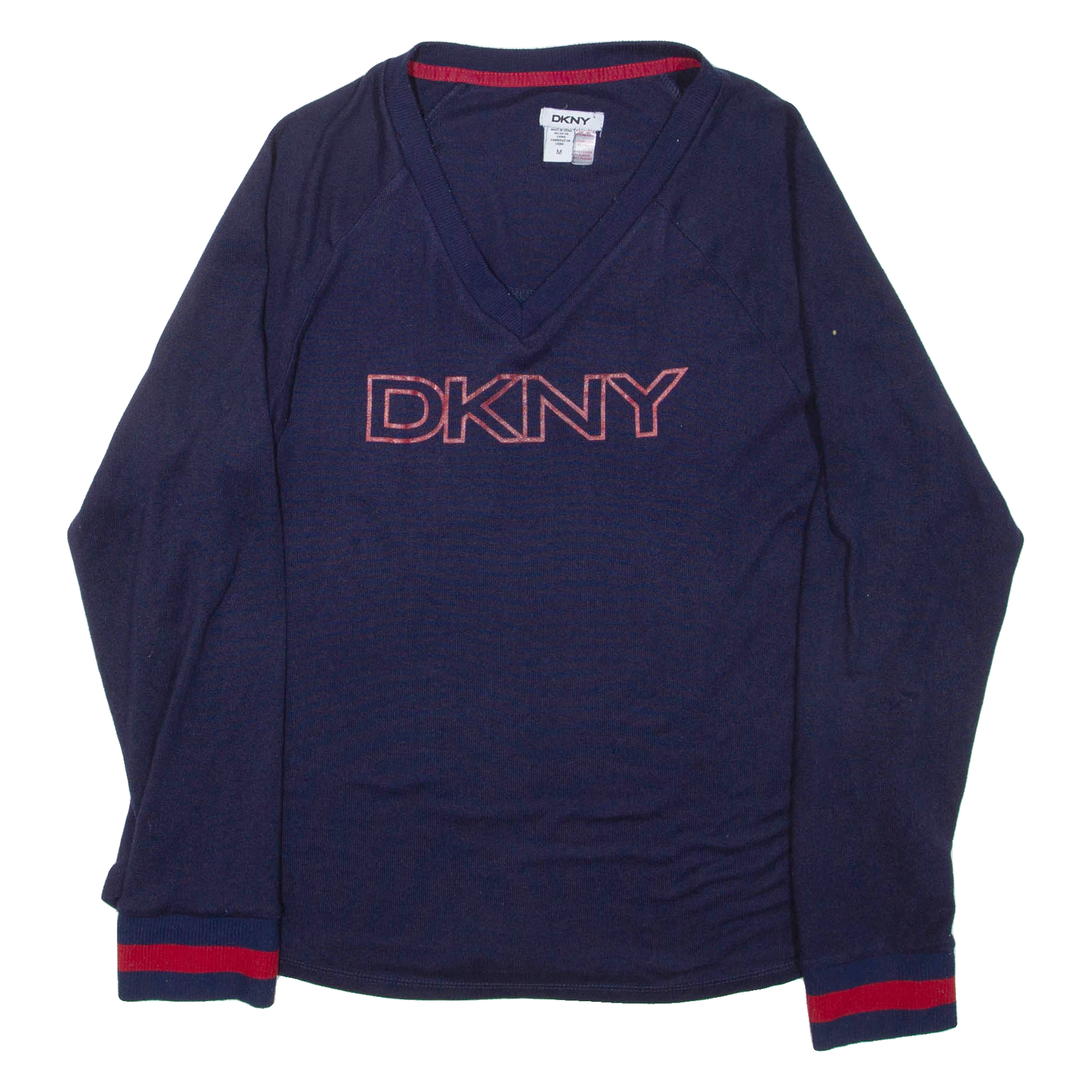 DKNY Mens Jumper Blue V-Neck Tight Knit M Refurbished - N/A refurbished available on Cerqular