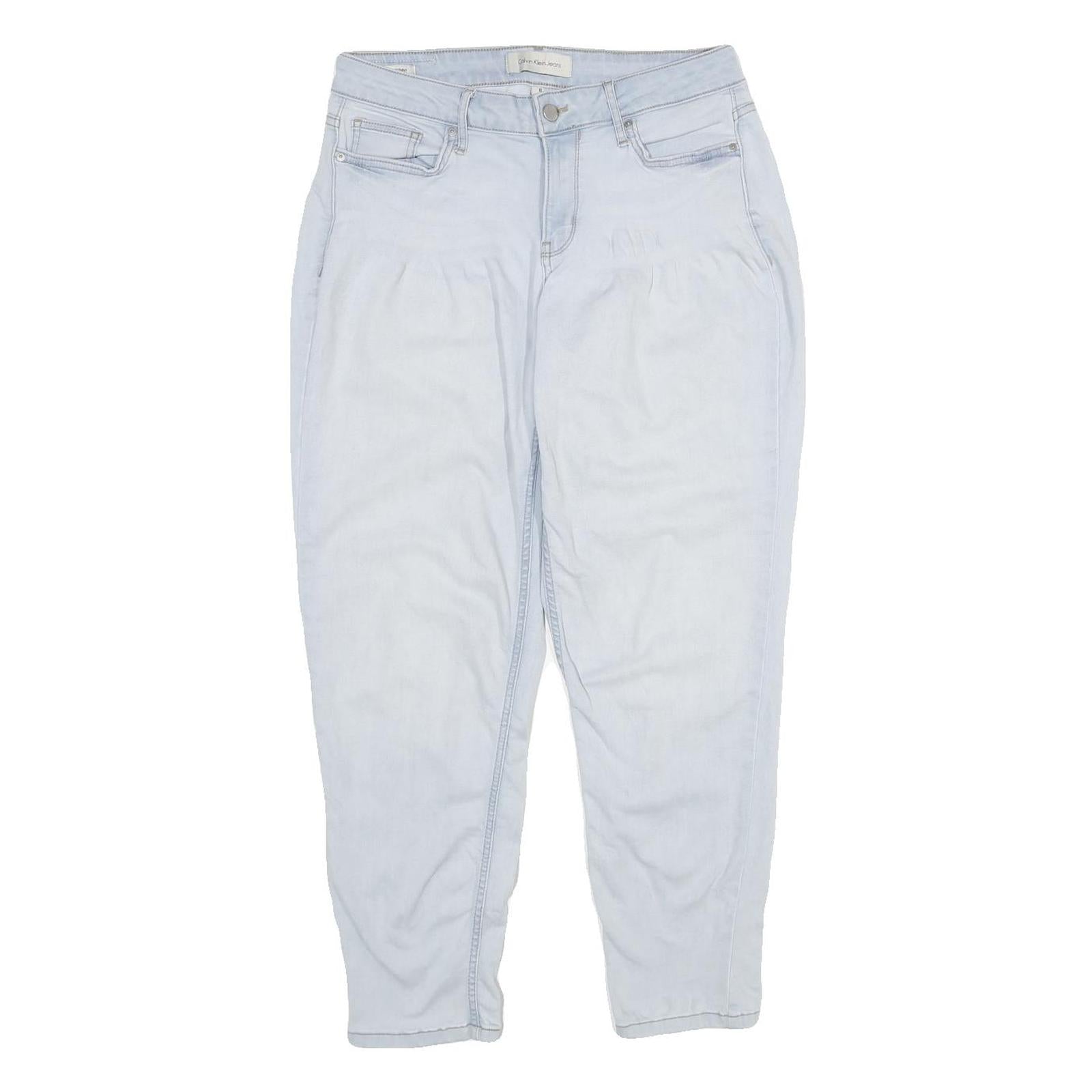 CALVIN KLEIN JEANS Womens Light Blue Regular Straight Denim Rinse W30 L28 Refurbished - N/A refurbished available on Cerqular