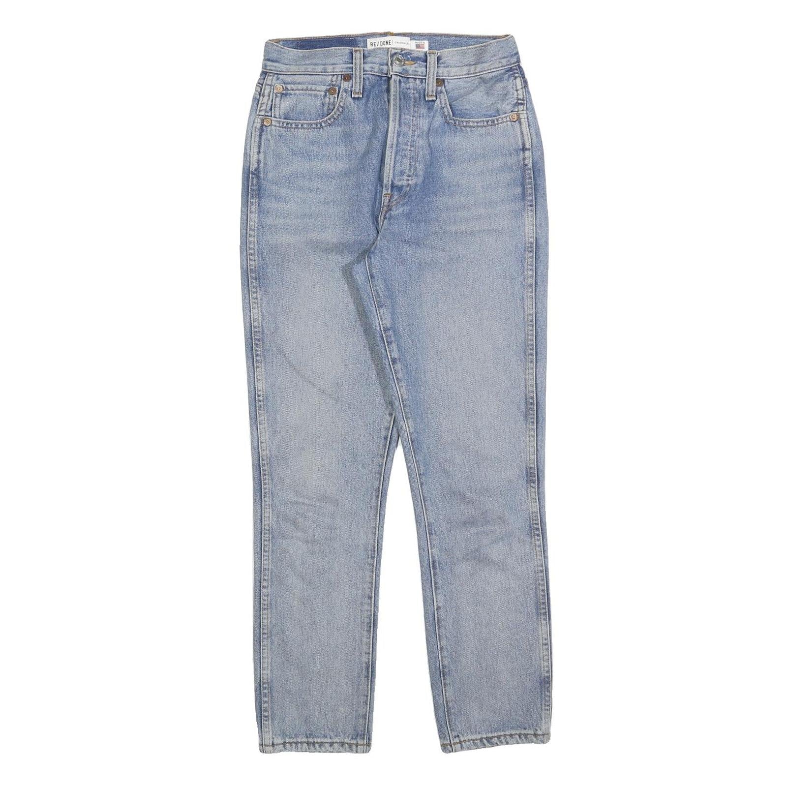 RE/DONE Womens Jeans Blue Regular Straight Denim Light W27 L27 Button Closure Refurbished - N/A refurbished available on Cerqular