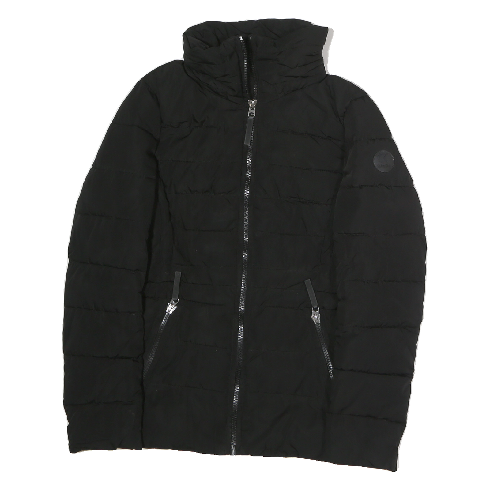 CALVIN KLEIN PERFORMANCE Womens Black Quilted Jacket XS Polyester Zip Refurbished - N/A refurbished available on Cerqular