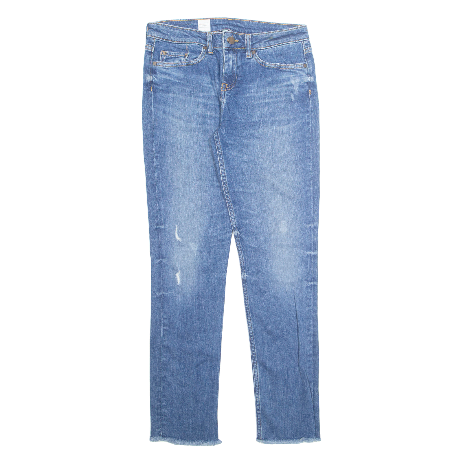 TOMMY HILFIGER Womens Jeans Blue Regular Tapered Stone Wash W27 L28 Refurbished - N/A refurbished available on Cerqular