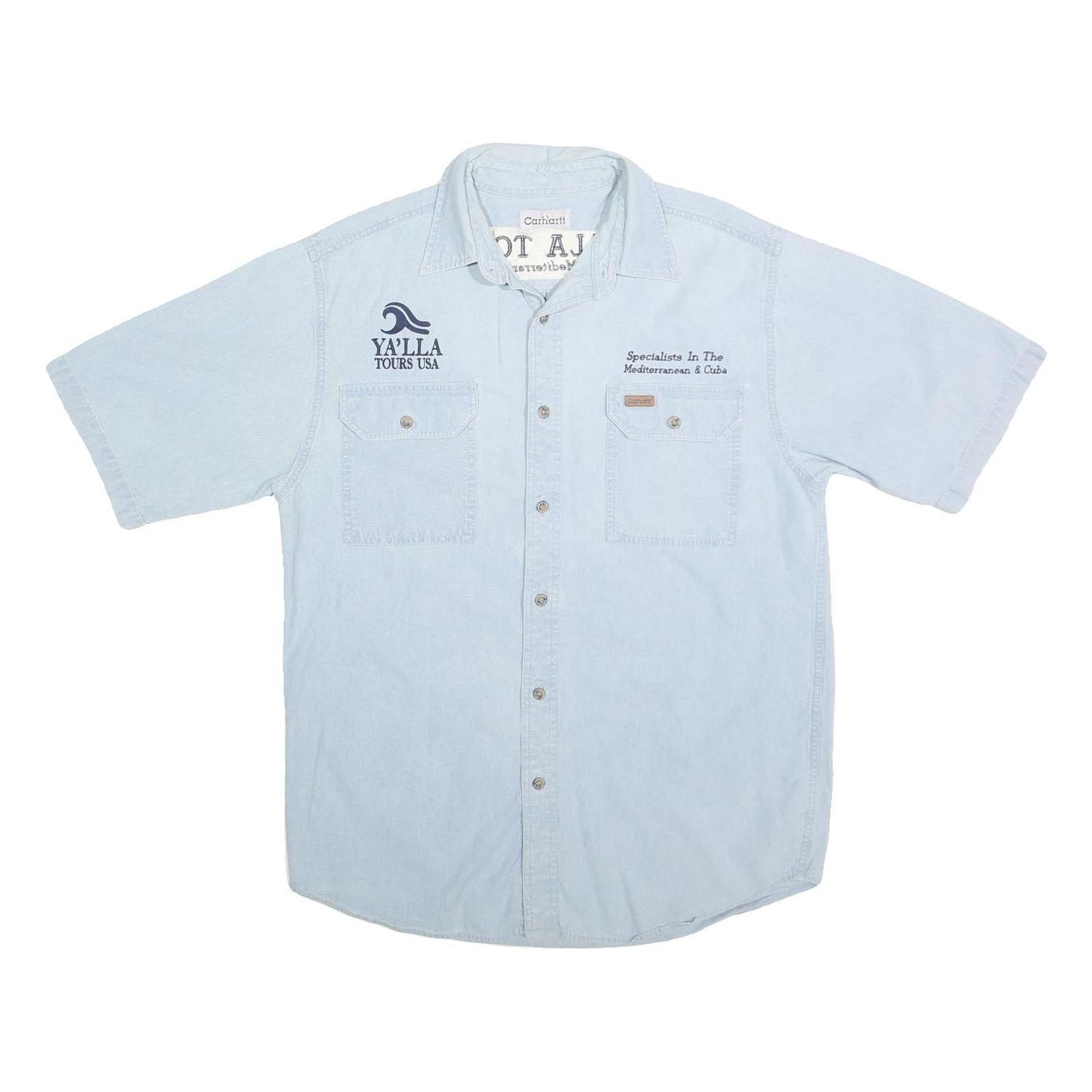 Buy CARHARTT Mens Blue Cotton Short Sleeve Shirt M Ya'lla Tours Embroidered Workwear Refurbished - $55.89 CARHARTT Mens Blue Cotton Short Sleeve Shirt M Ya'lla Tours Embroidered Workwear Refurbished - N/A refurbished available on Cerqular