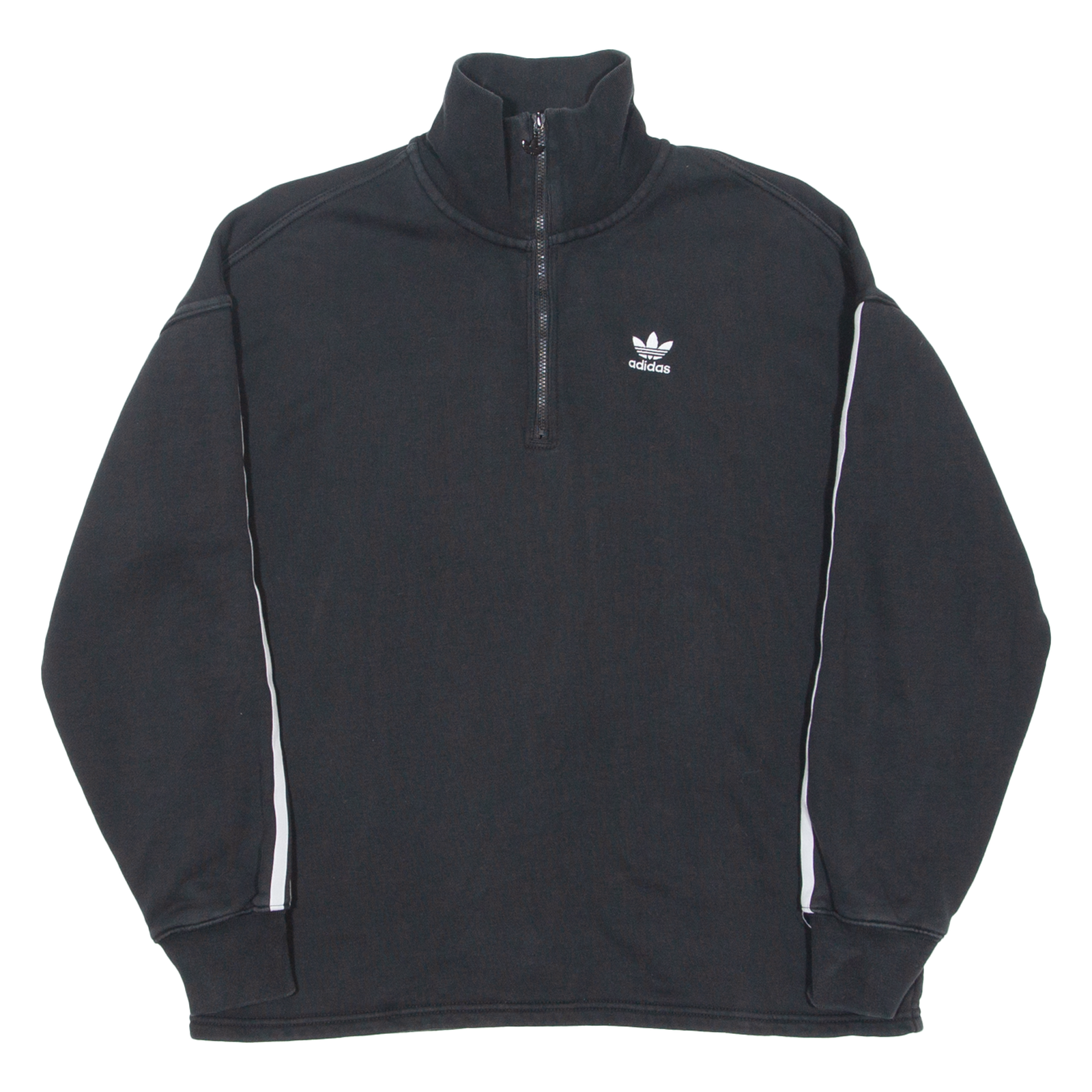 ADIDAS ORIGINALS Womens Sweatshirt Black 1/4 Zip UK 8 Refurbished - N/A refurbished available on Cerqular