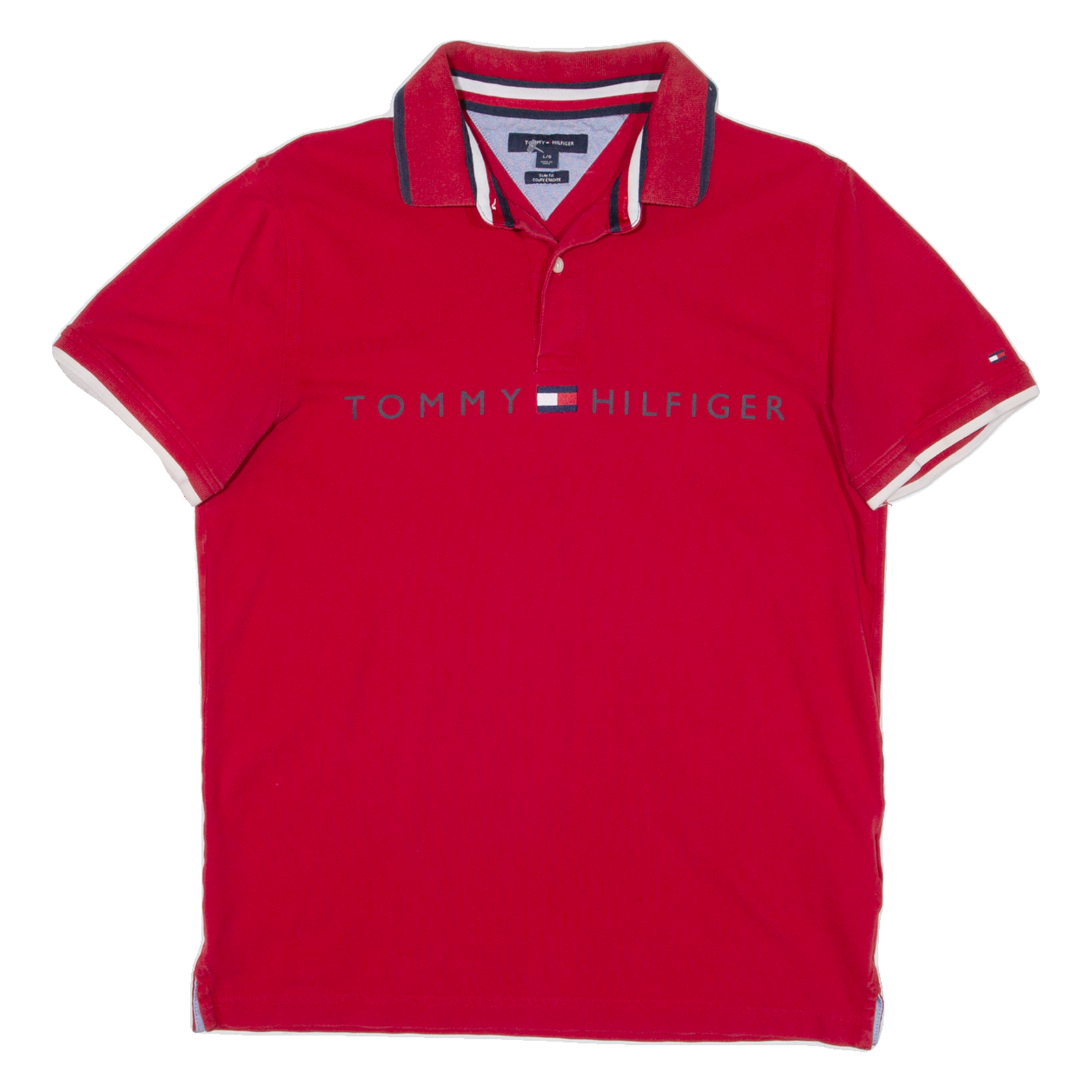 TOMMY HILFIGER Slim Fit Mens Polo Shirt Red L Refurbished - N/A refurbished available on Cerqular