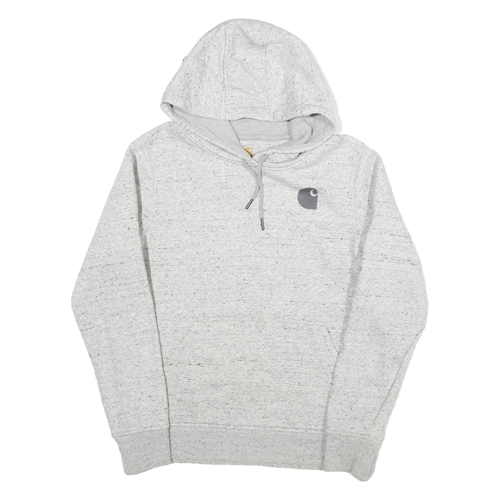 CARHARTT Womens Grey Hoodie S Cotton Blend Pullover Logo Print Drawstring Refurbished - N/A refurbished available on Cerqular