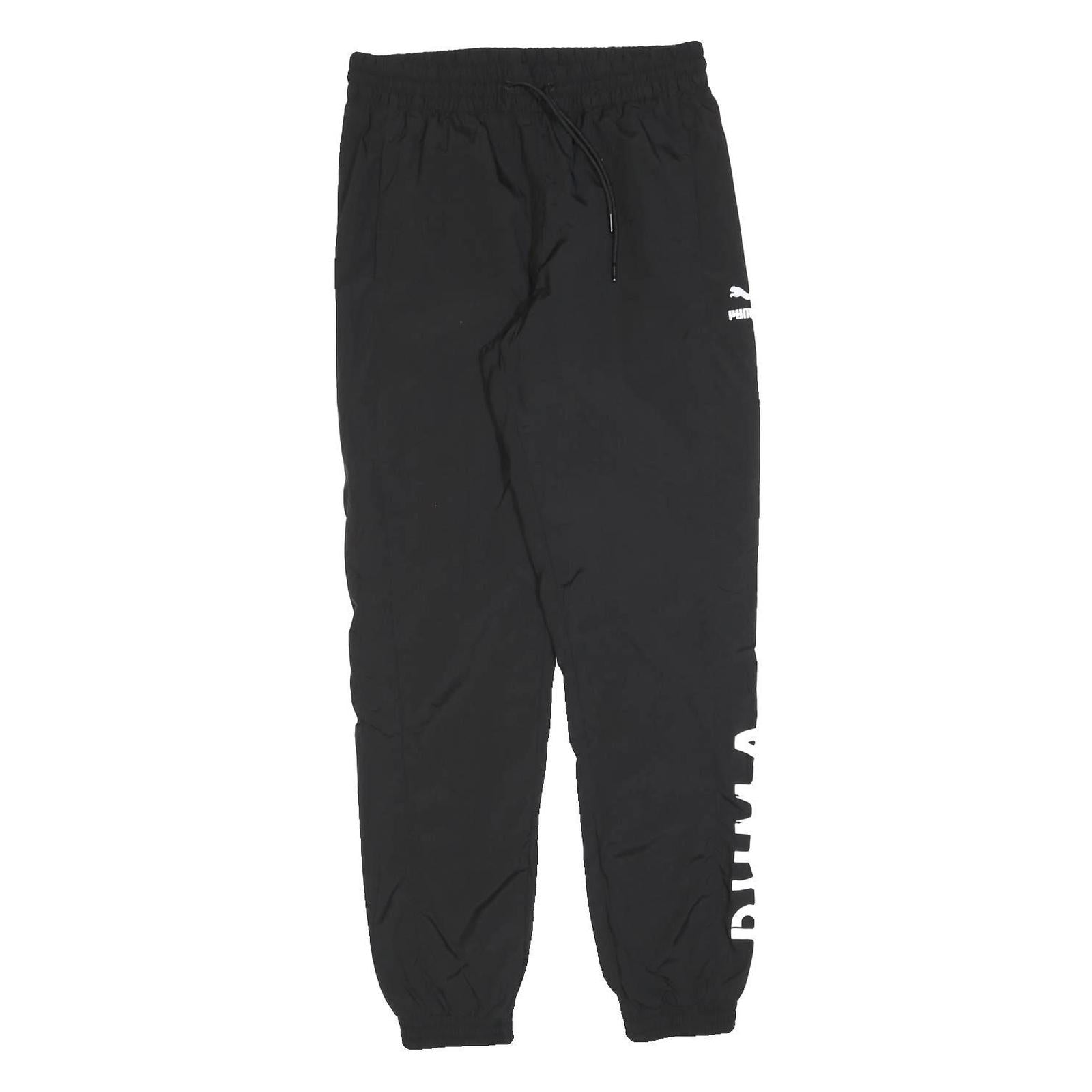 PUMA Mens Joggers Black White Regular Tapered M W30 L30 Sportswear Track Pants Refurbished - N/A refurbished available on Cerqular