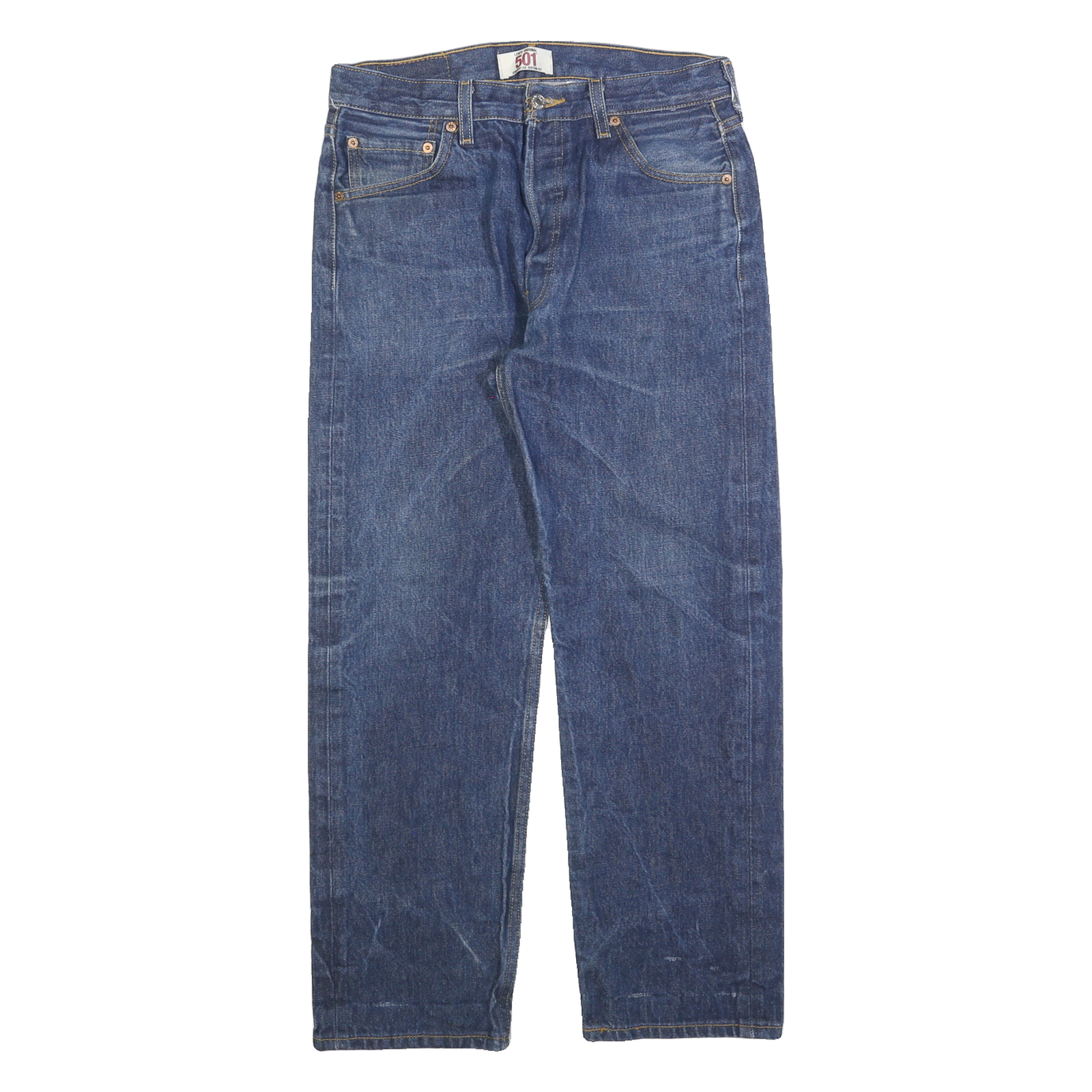 LEVI'S 501 Mens Blue Regular Straight Denim Stone Wash W31 L26 Classic Jeans Refurbished - N/A refurbished available on Cerqular