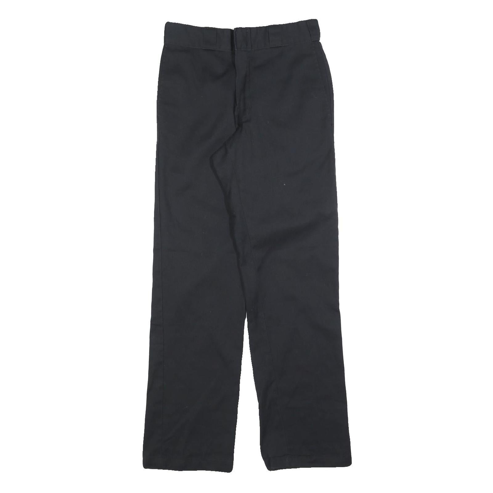 DICKIES Mens Black Regular Fit Straight Leg Trousers W29 L32 Cotton Blend Zip Refurbished - N/A refurbished available on Cerqular