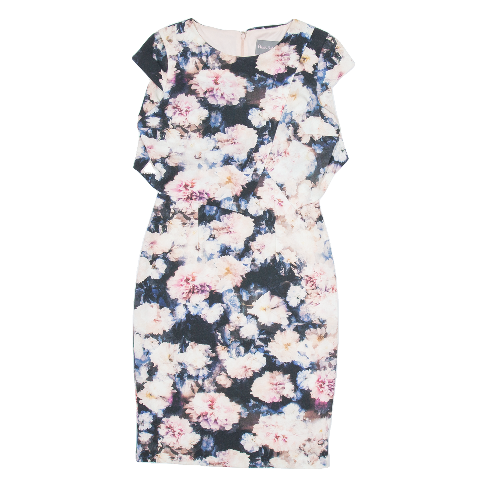 PHASE EIGHT Womens Pencil Dress Blue Floral Short Sleeve Knee Length UK 8 Refurbished - N/A refurbished available on Cerqular