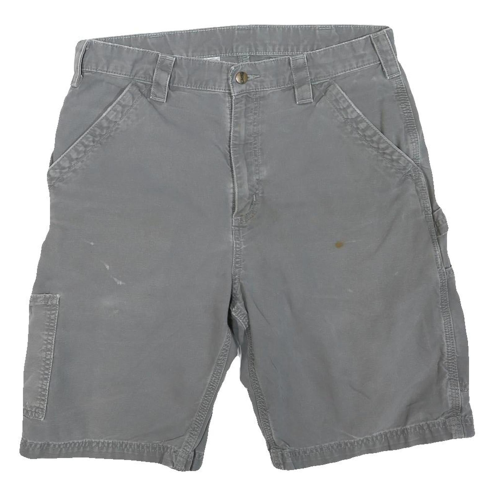 CARHARTT Mens Shorts Grey Cotton Blend Casual M W34 Durable Workwear Refurbished - N/A refurbished available on Cerqular