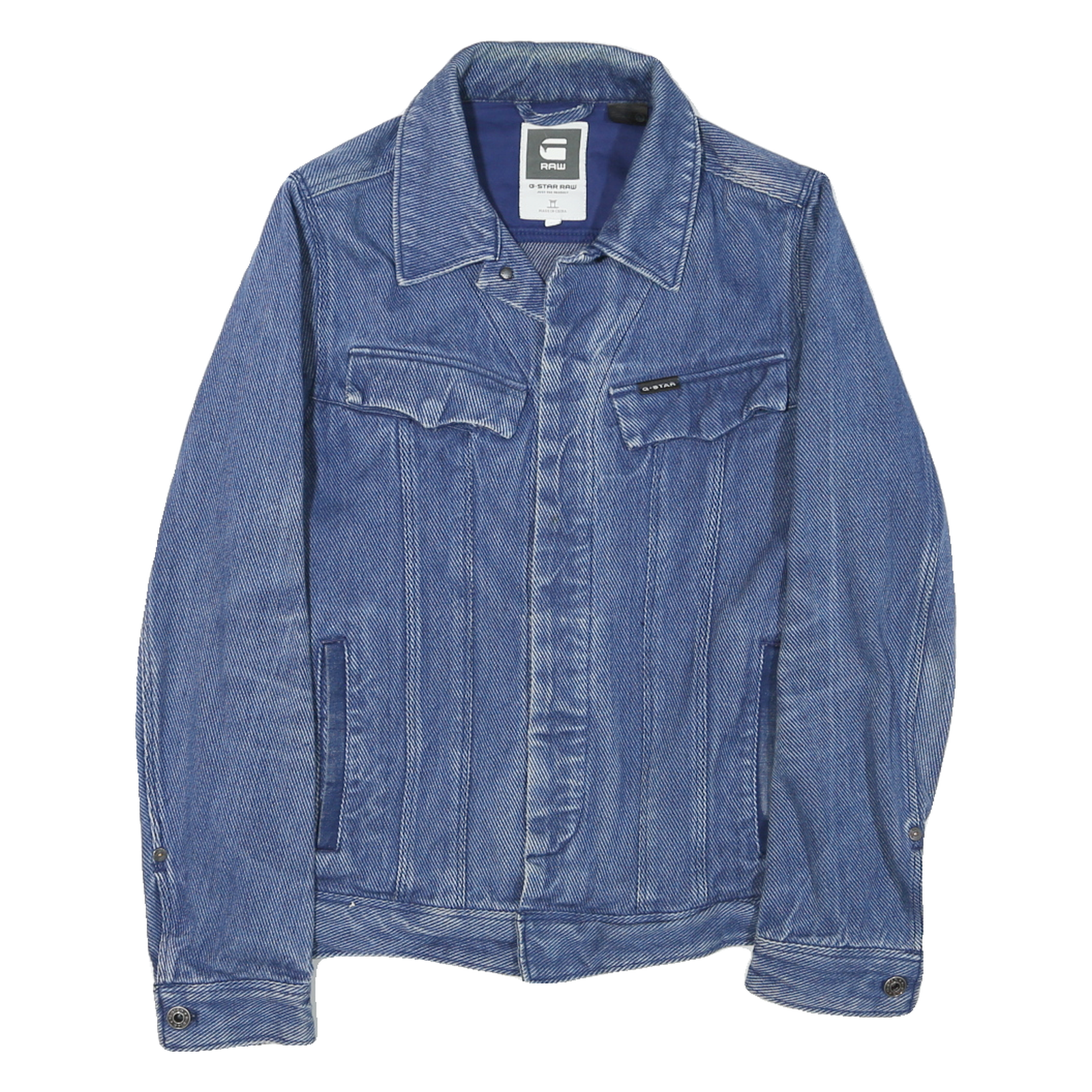 G-STAR Womens Blue Cotton Blend Denim Jacket M Button Closure Classic Fit Refurbished - N/A refurbished available on Cerqular