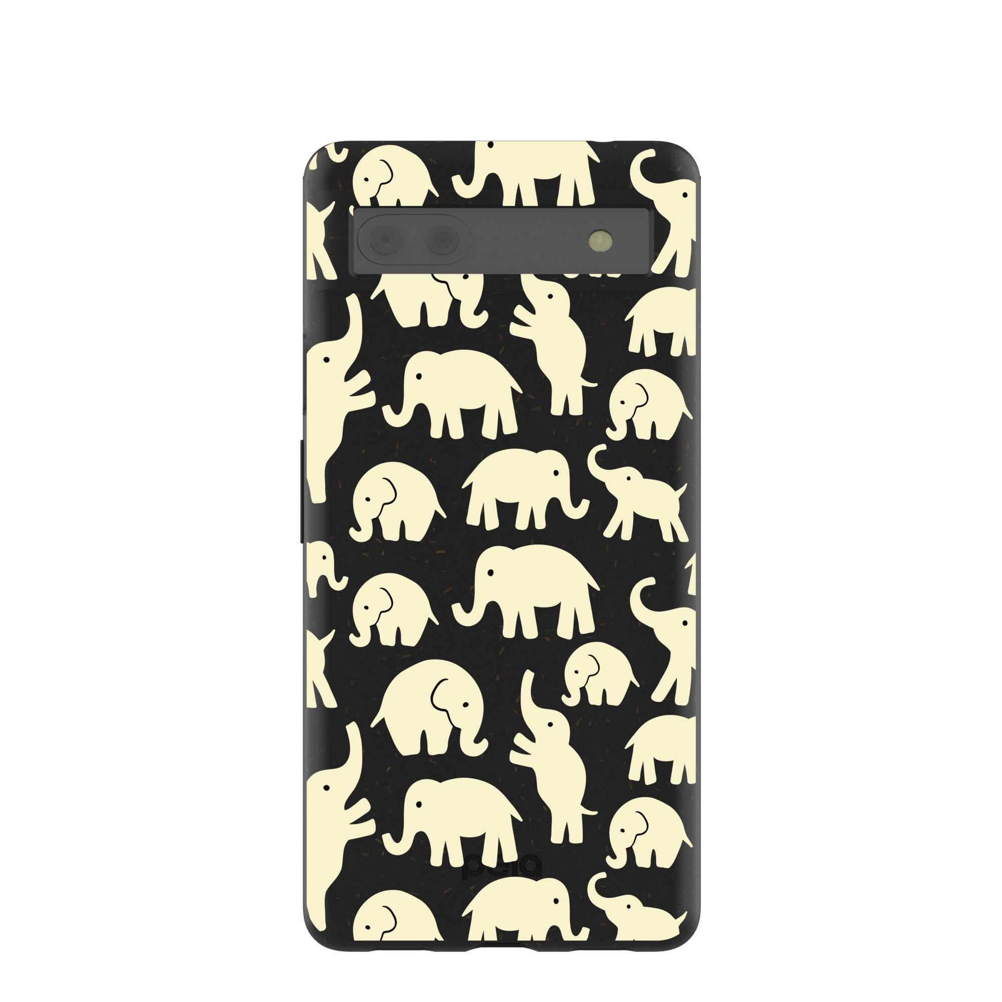 Black Little Elephants Google Pixel 6a Case Refurbished - Pela Case refurbished available on Cerqular