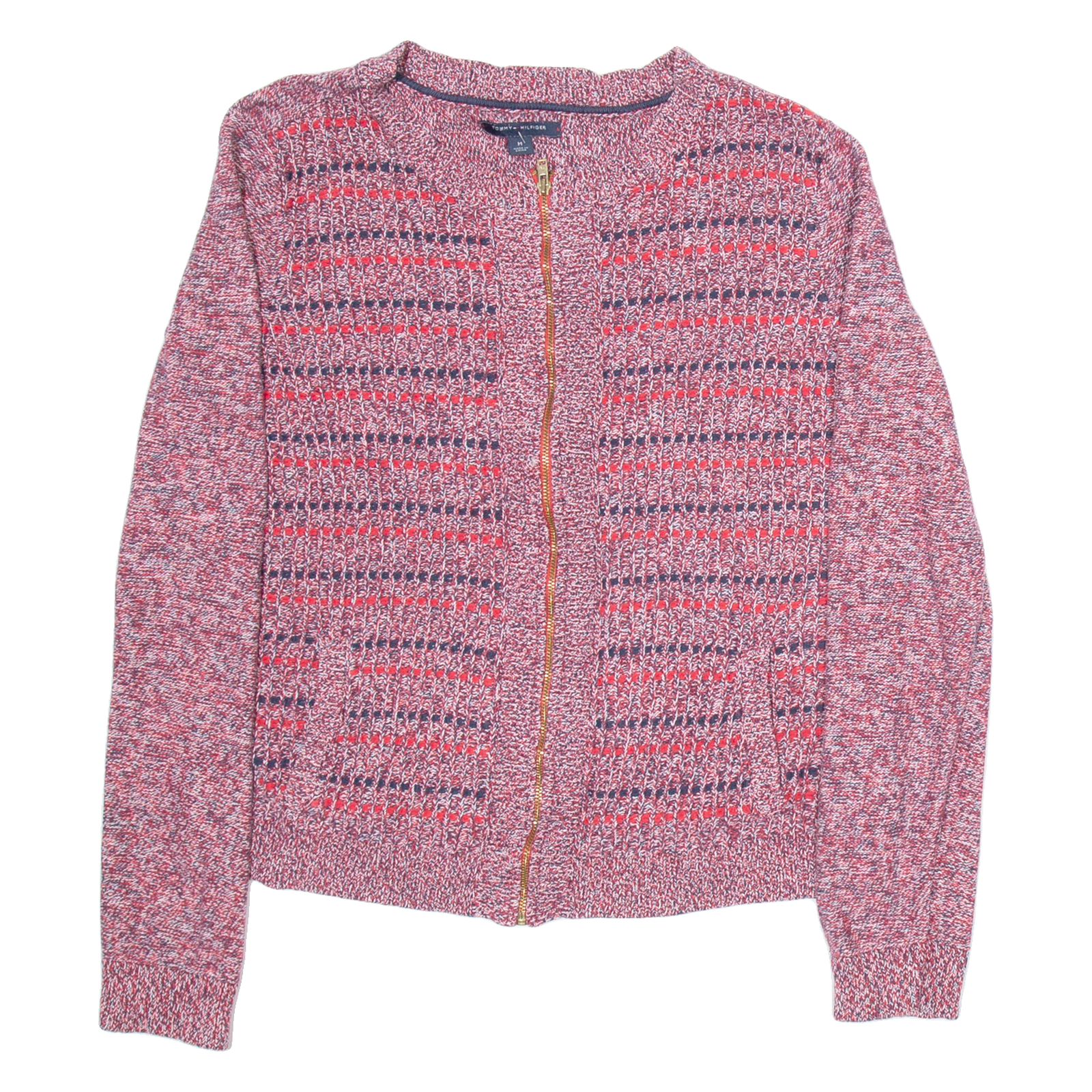 TOMMY HILFIGER Womens Cardigan Red Tight Knit M Refurbished - N/A refurbished available on Cerqular