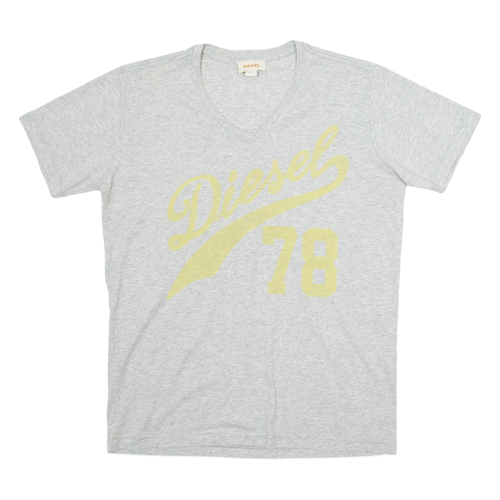 DIESEL Womens T-Shirt Grey V-Neck L Refurbished - N/A refurbished available on Cerqular