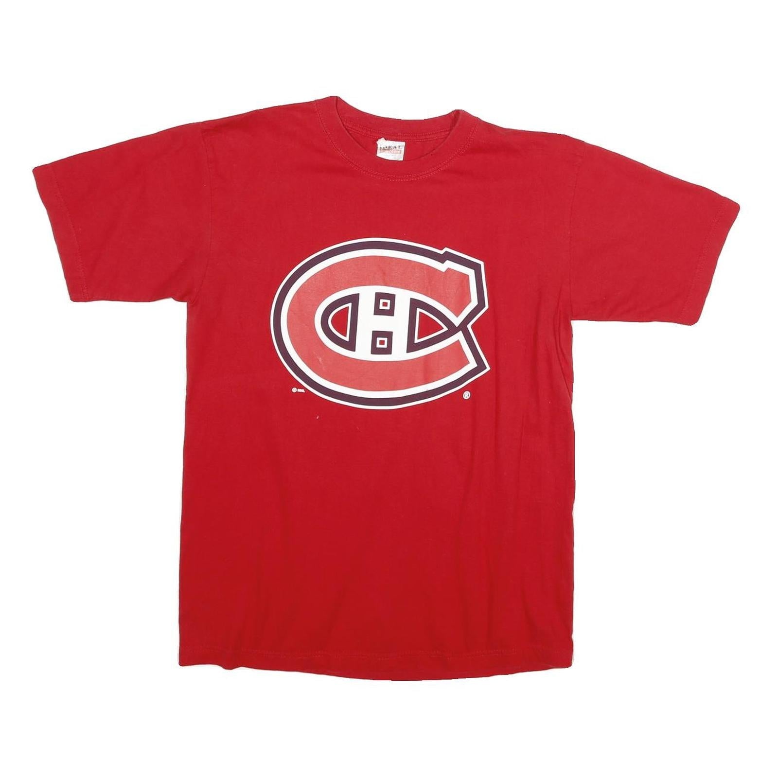 IDEAL Mens Red Montreal Canadiens T-Shirt M Short Sleeve Crew Neck Branded Refurbished - N/A refurbished available on Cerqular