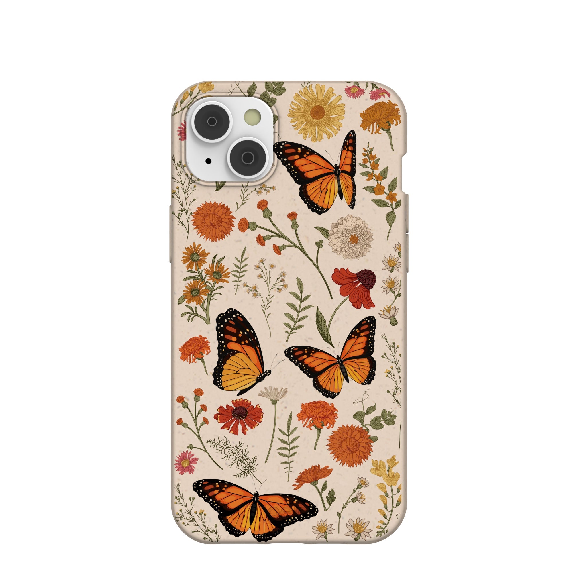 Seashell Monarch Butterfly iPhone 14 Plus Case Refurbished - Pela Case refurbished available on Cerqular