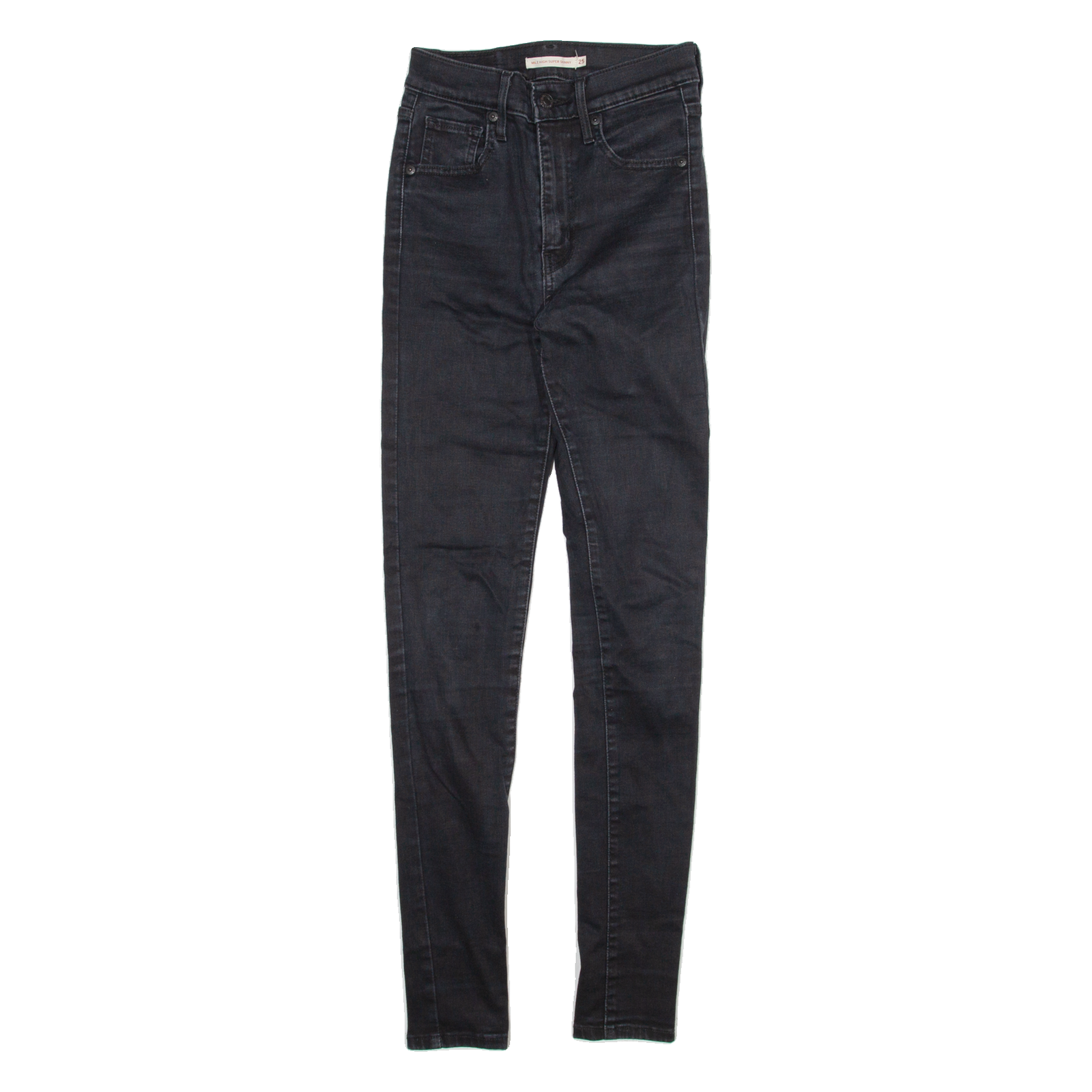 LEVI'S Womens Jeans Black Regular Straight W25 L30 Refurbished - N/A refurbished available on Cerqular