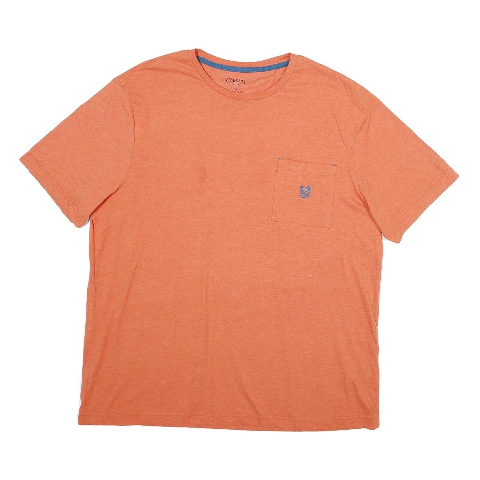 CHAPS Mens Orange Pocket T-Shirt XL Short Sleeve Crew Neck Classic Cotton Refurbished - N/A refurbished available on Cerqular