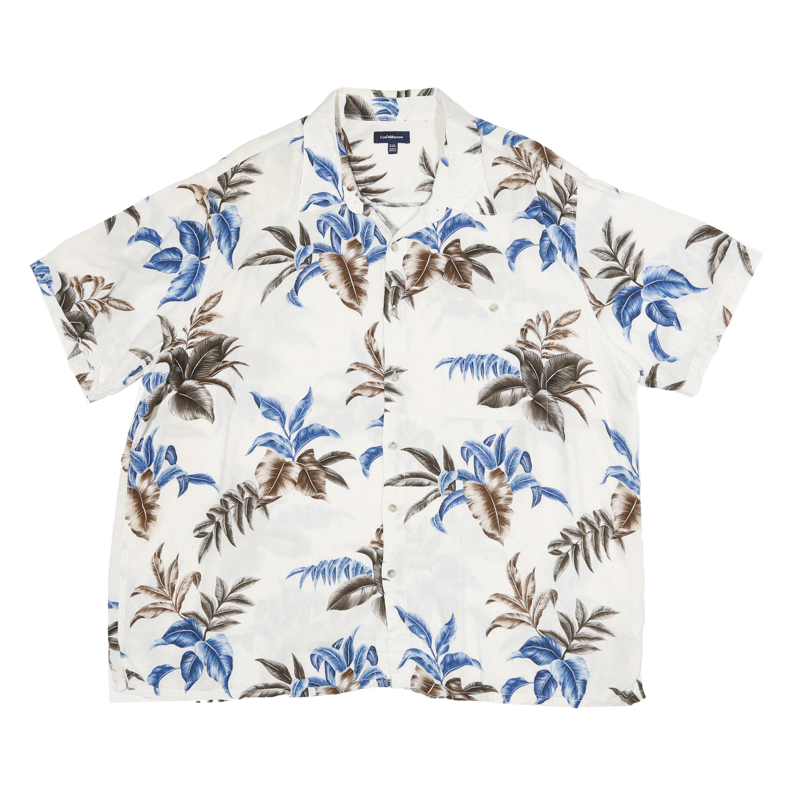 Buy CROFT & BARROW Mens White & Blue Hawaiian Shirt 2XL Rayon Relaxed Fit Tropical Refurbished - $23.39 CROFT & BARROW Mens White & Blue Hawaiian Shirt 2XL Rayon Relaxed Fit Tropical Refurbished - N/A refurbished available on Cerqular