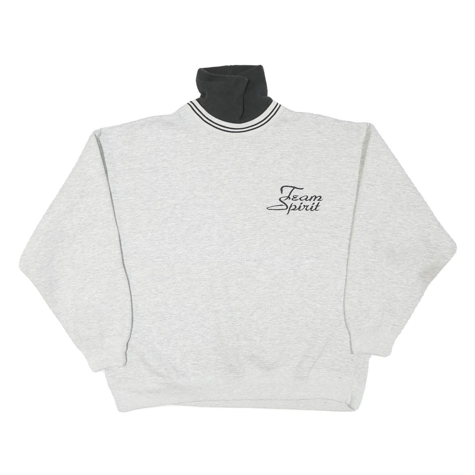 WOE Mens Grey & Black Sweatshirt Roll Neck XL Team Spirit Casual Pullover Refurbished - N/A refurbished available on Cerqular
