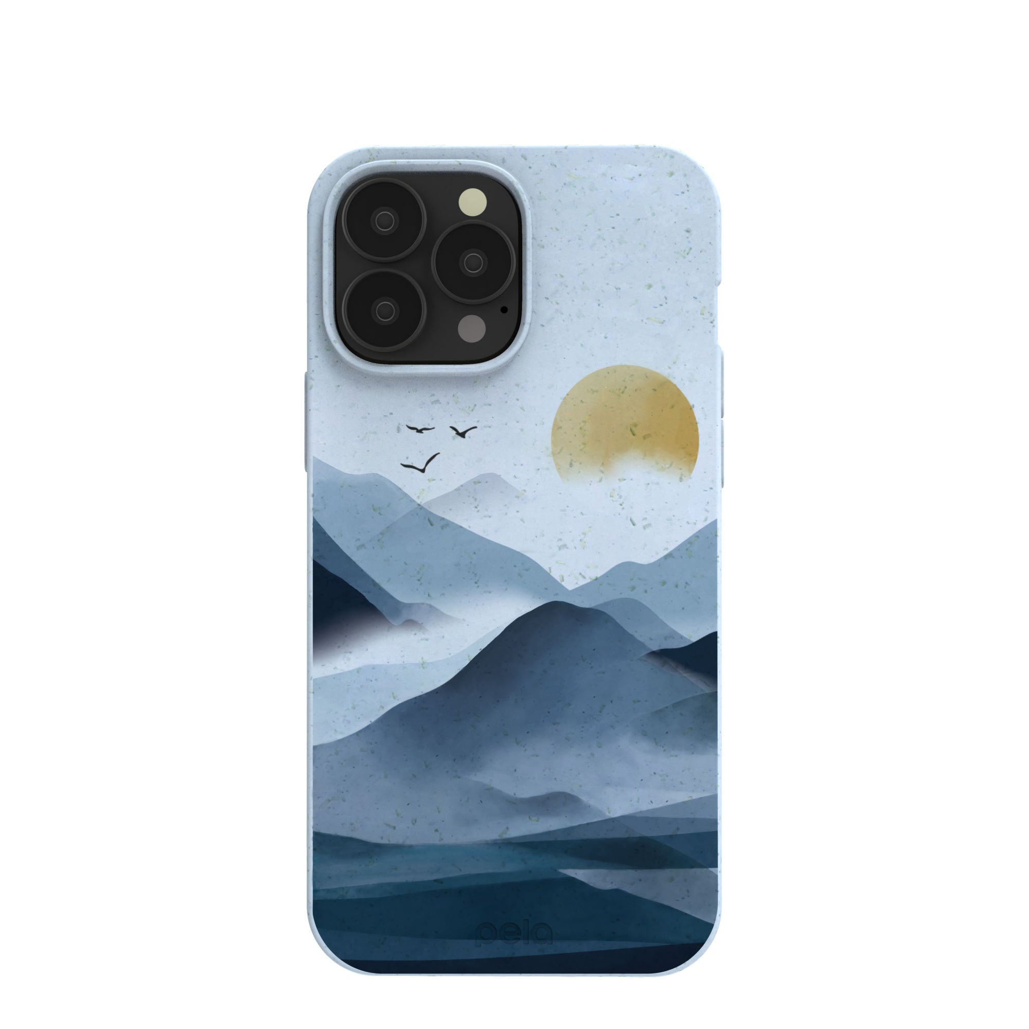 Powder Blue Misty Mountains iPhone 13 Pro Max Case Refurbished - Pela Case refurbished available on Cerqular