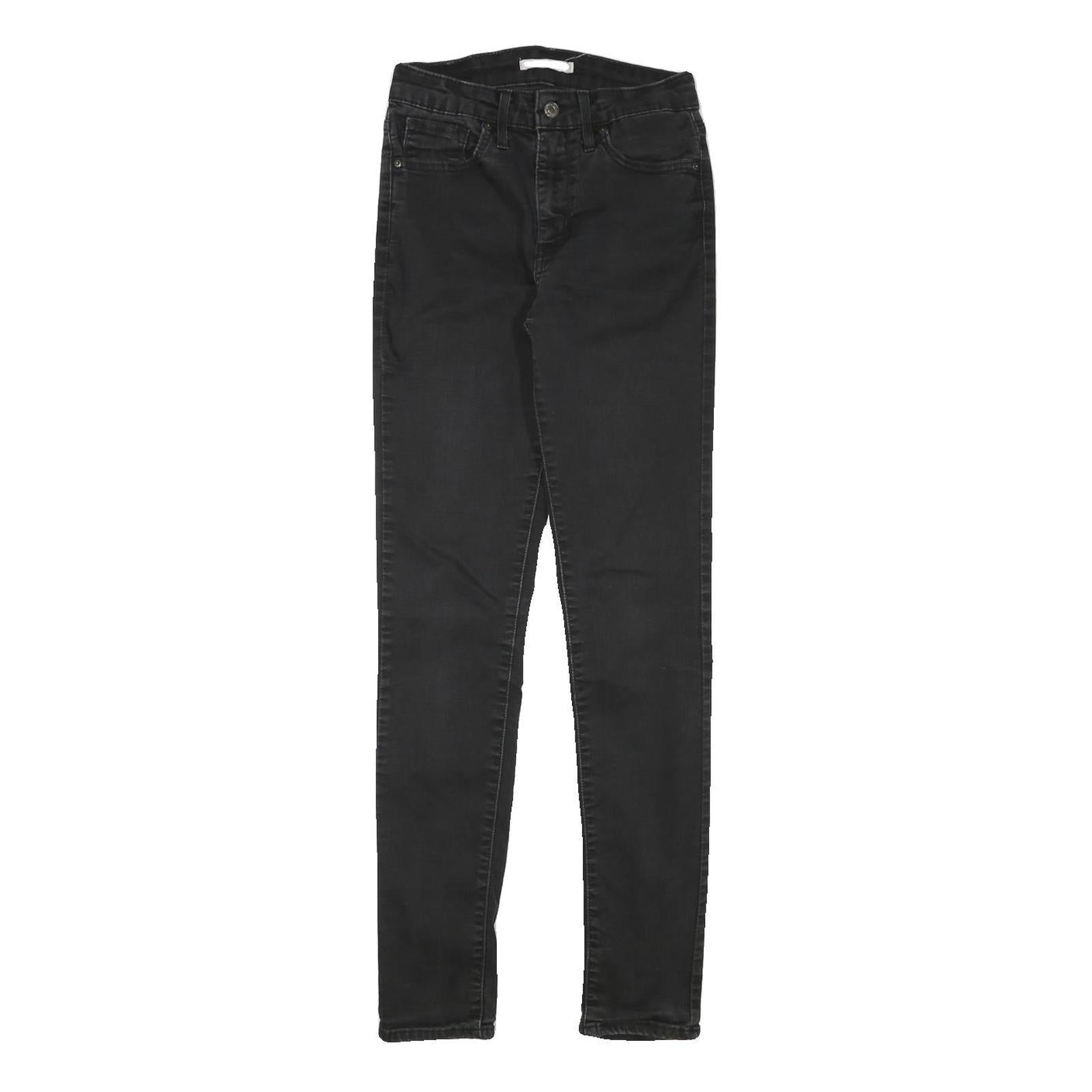 LEVI'S Womens Slim Black Skinny Denim Medium W24 L29 Stretch Zip Jeans Refurbished - N/A refurbished available on Cerqular