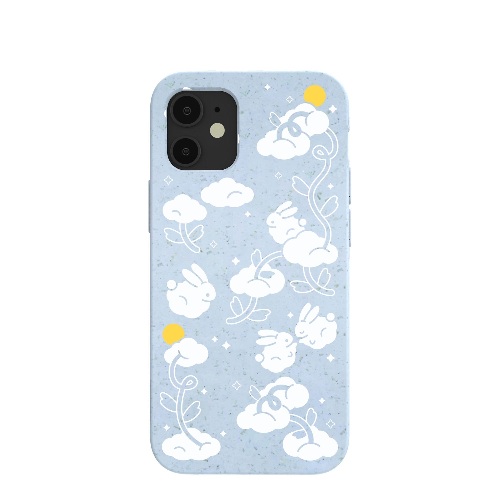 Powder Blue Fluffy Flower iPhone 12 Mini Case Refurbished - Pela Case refurbished available on Cerqular