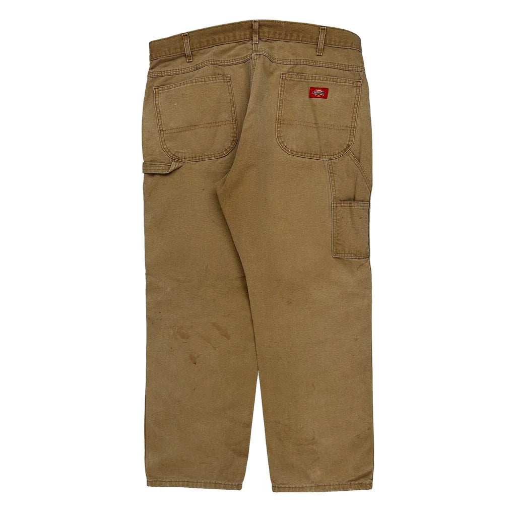 Dickies Double Knee Carpenter Trousers - 36W 30L Brown Cotton Refurbished - Thrifted (note: this is a term often used to describe second- refurbished available on Cerqular