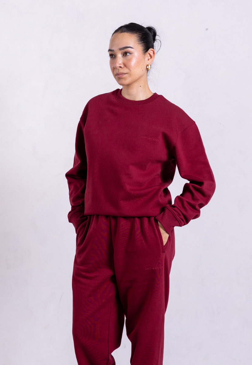 Organic Cotton Sweatshirt, Ruby Wine | Size: L Refurbished - N/A (Note: It's possible that "Pantee" refurbished available on Cerqular