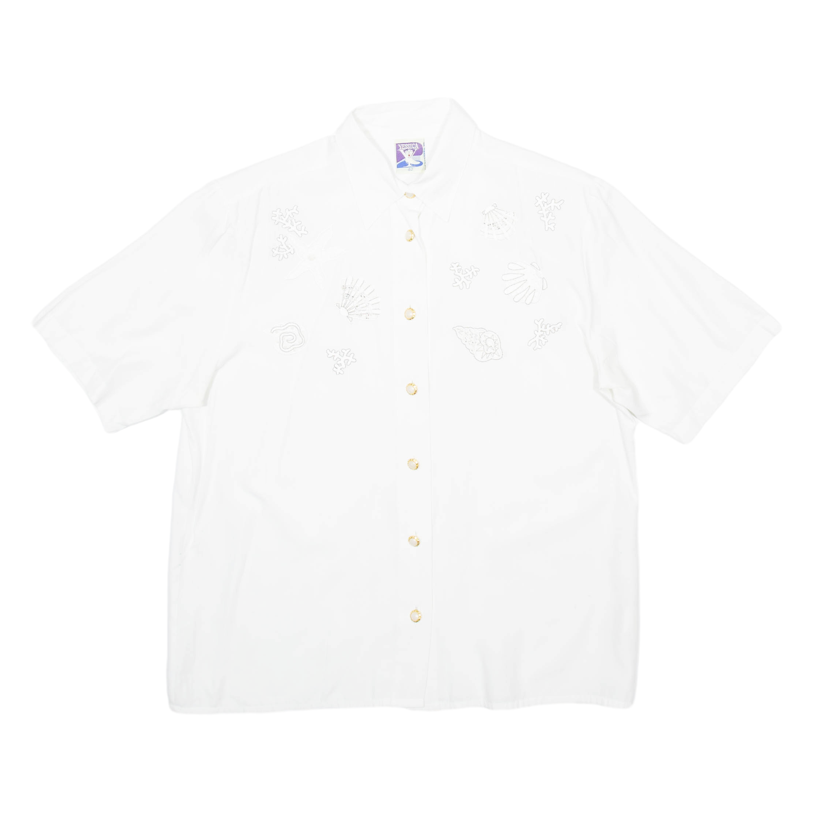 YESSICA Womens Shirt White Collared Viscose M Refurbished - N/A refurbished available on Cerqular