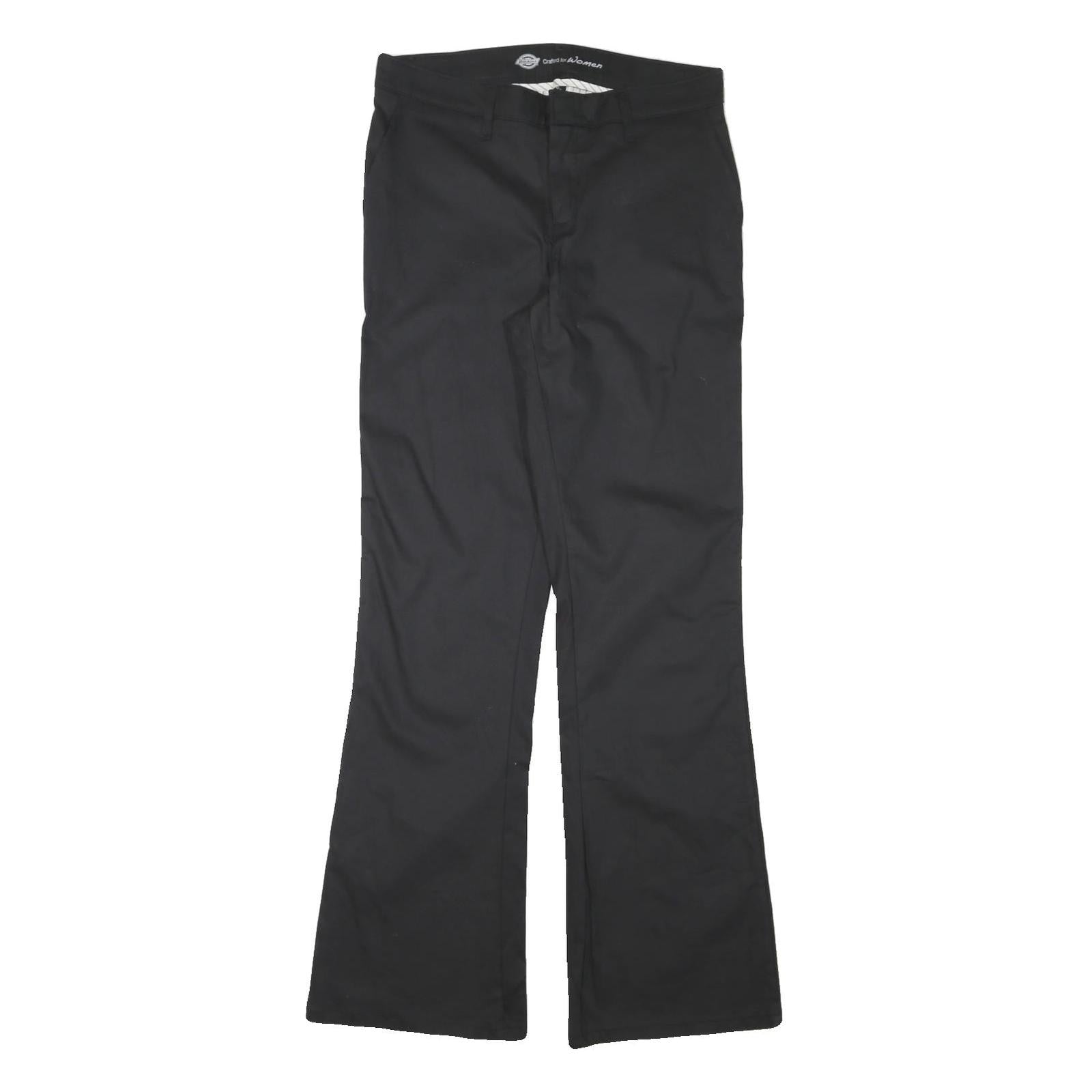 DICKIES Womens Black Cotton Blend Regular Fit Straight Leg Trousers W30 L33 Refurbished - N/A refurbished available on Cerqular