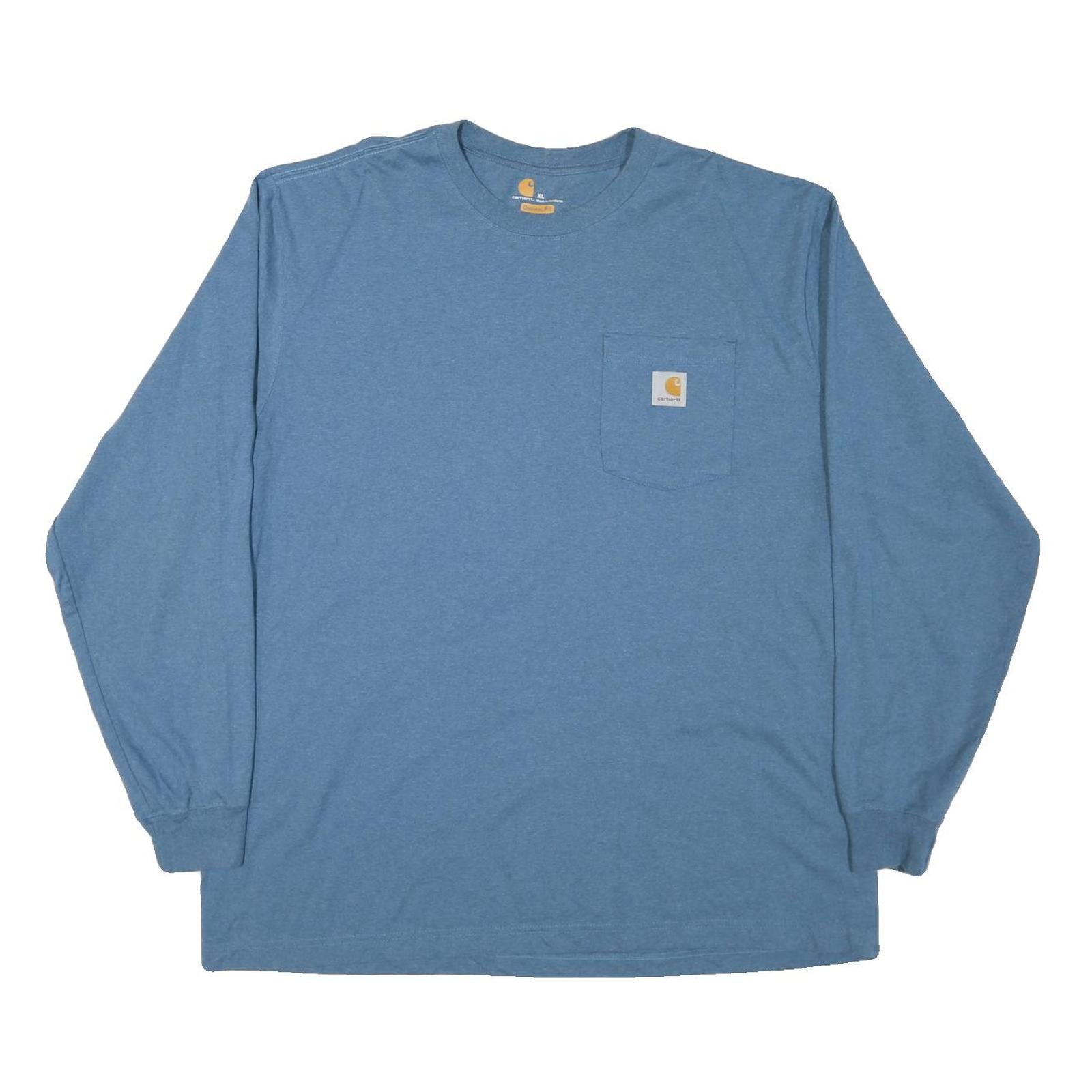 CARHARTT Mens Blue Long Sleeve Crew Neck Pocket T-Shirt XL Cotton Blend Refurbished - N/A refurbished available on Cerqular