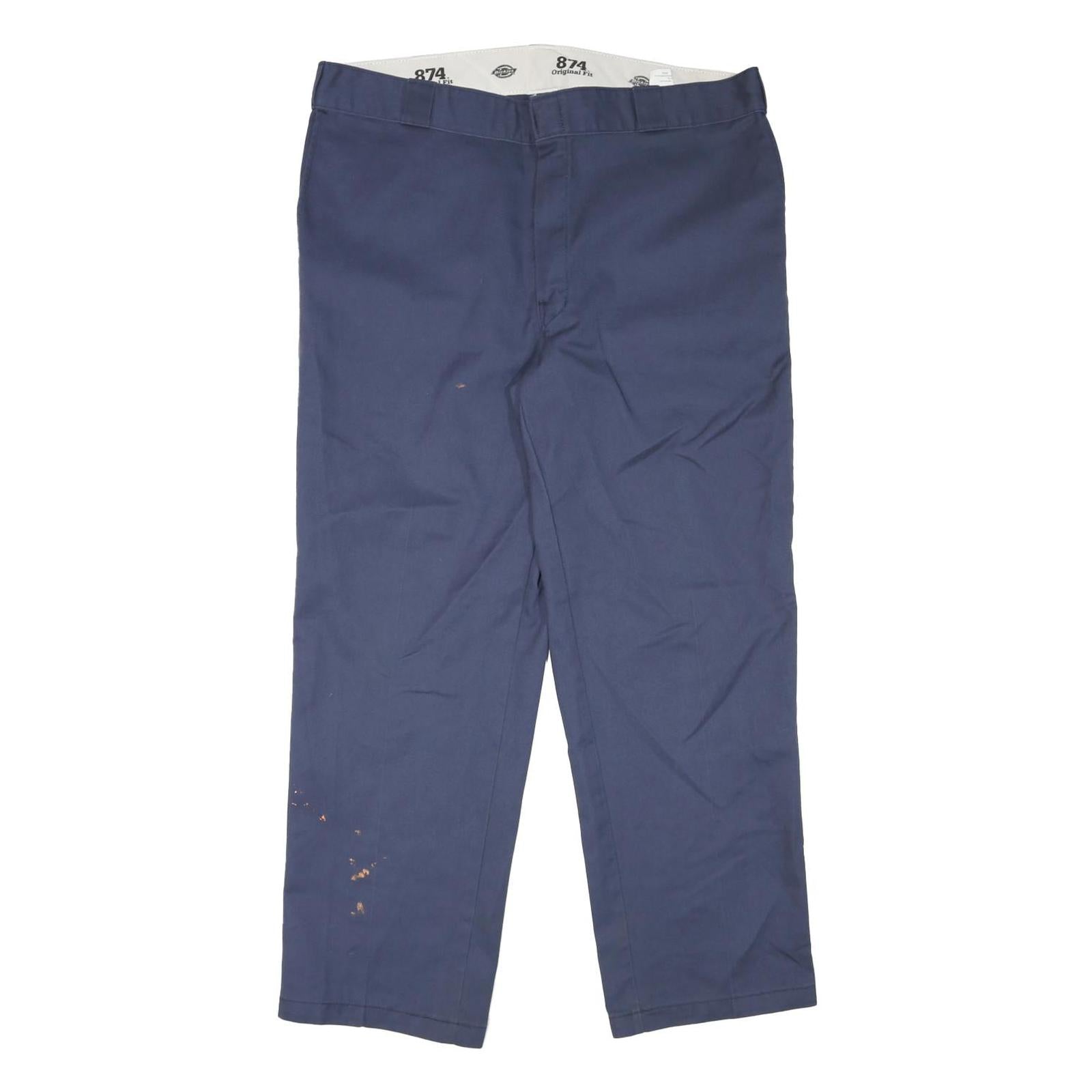 DICKIES Mens Regular Fit Blue Cotton Blend Trousers W39 L30 Workwear Zip Refurbished - N/A refurbished available on Cerqular