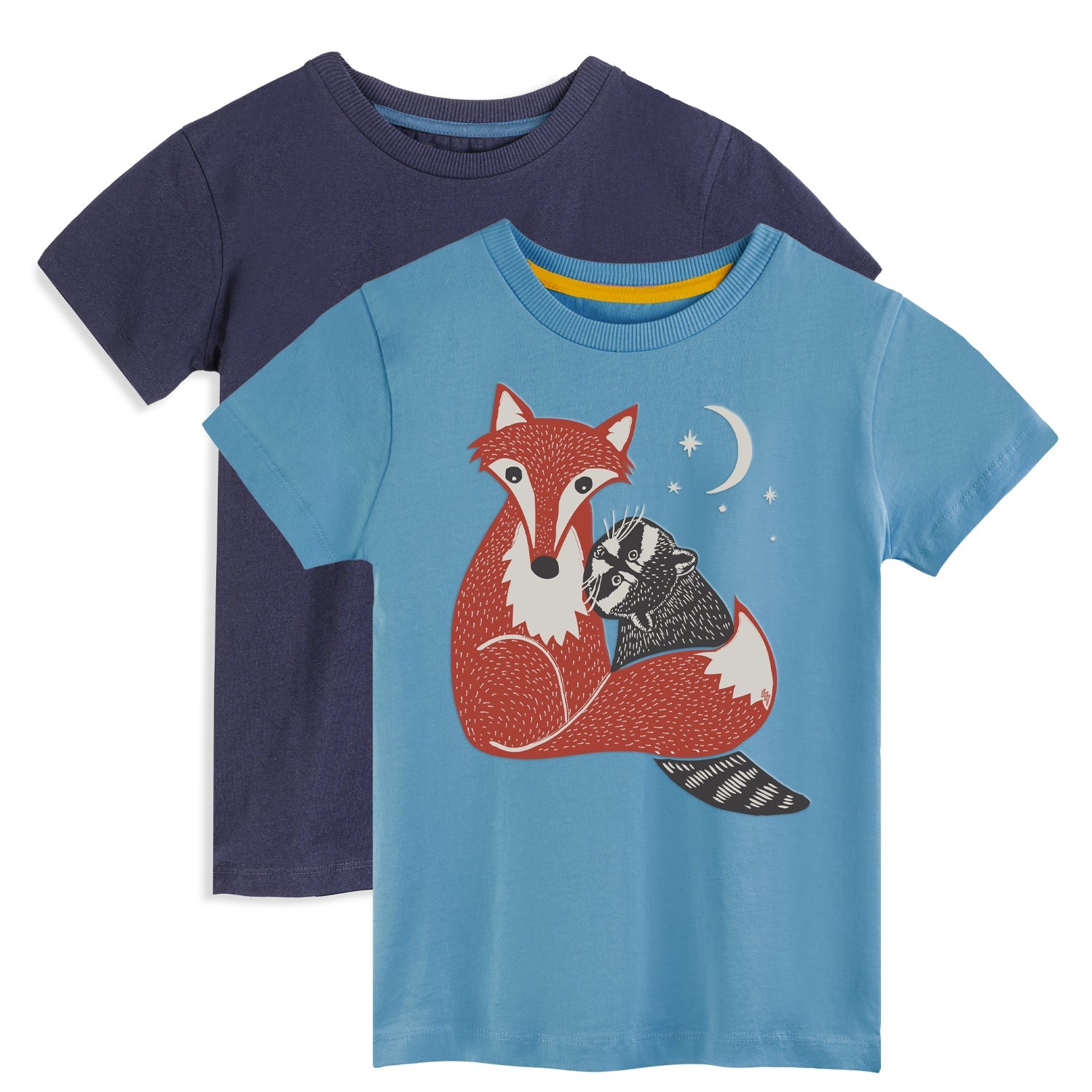 Organic Cotton Kids Graphic Tee 2-Pack | Color: Galaxy | Size: Medium (8) Refurbished - N/A (Note: There is no well-known brand named "M refurbished available on Cerqular