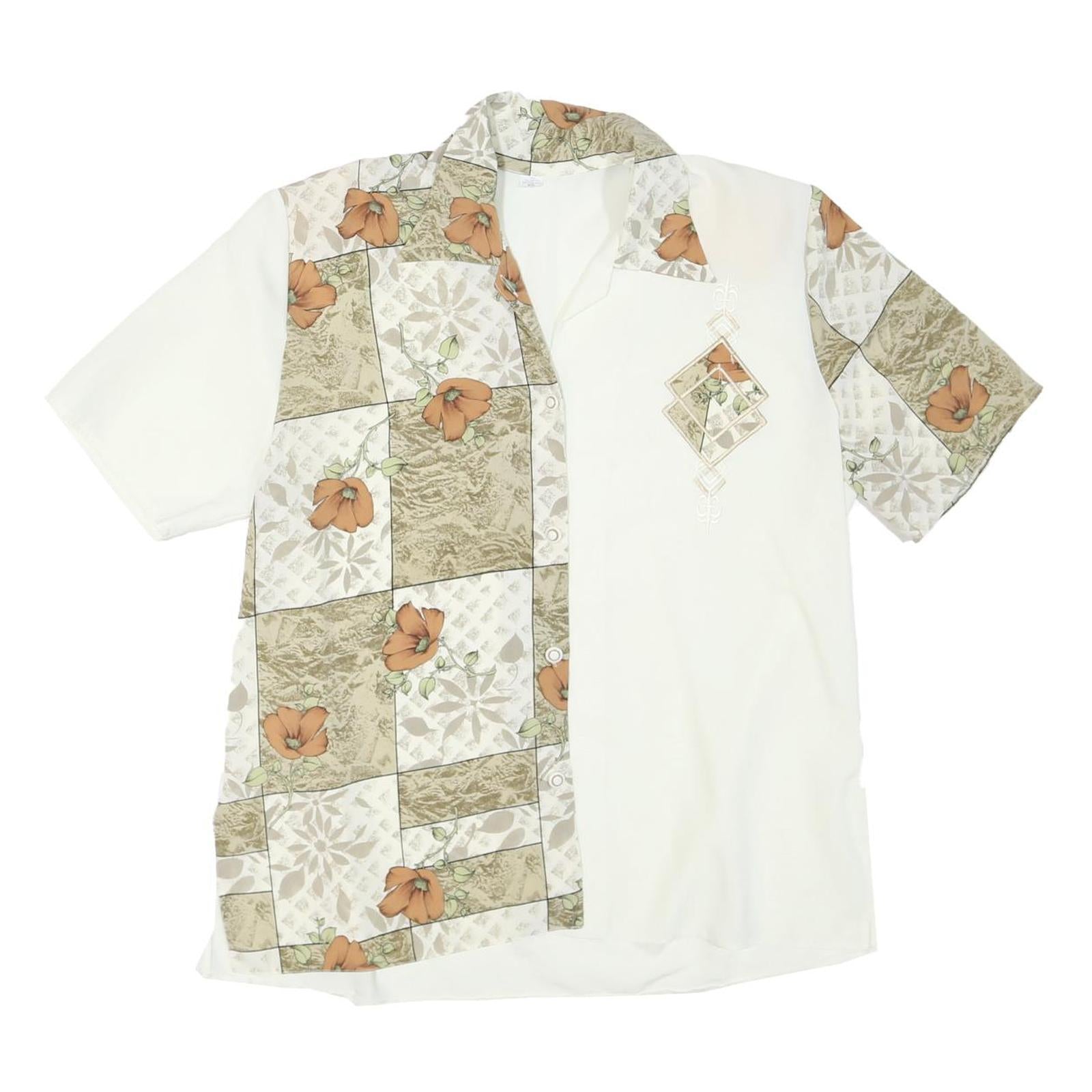 Buy Womens White & Beige Floral Printed Polyester Shirt Short Sleeve Collared XL Refurbished - $18.19 Womens White & Beige Floral Printed Polyester Shirt Short Sleeve Collared XL Refurbished - N/A refurbished available on Cerqular