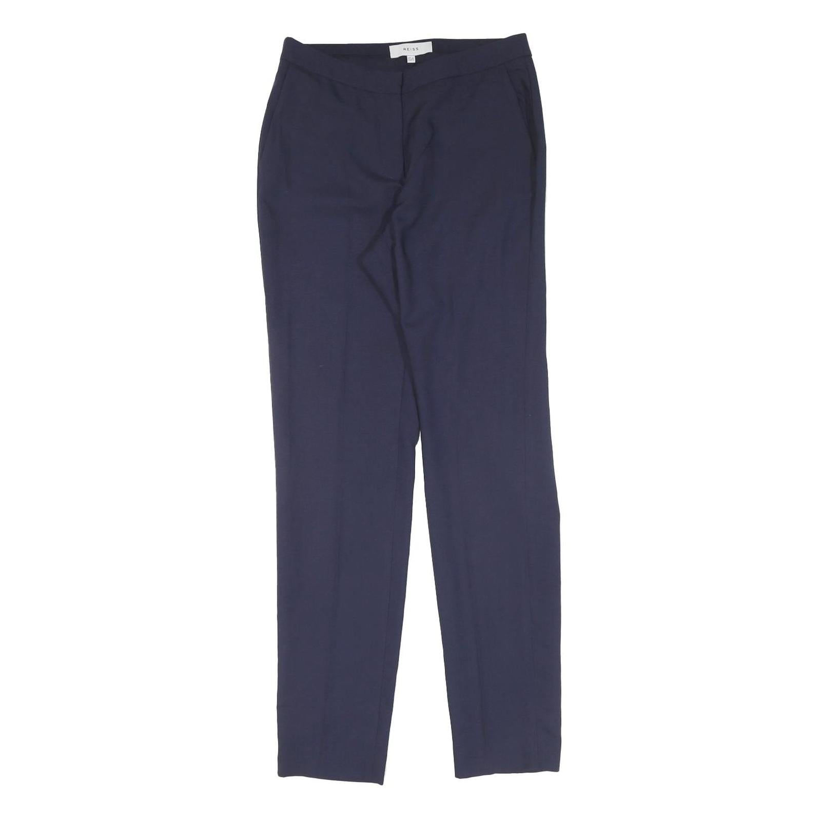 REISS Womens Cotton Navy Slim Tapered Trousers W26 L30 Smart Workwear Refurbished - N/A refurbished available on Cerqular
