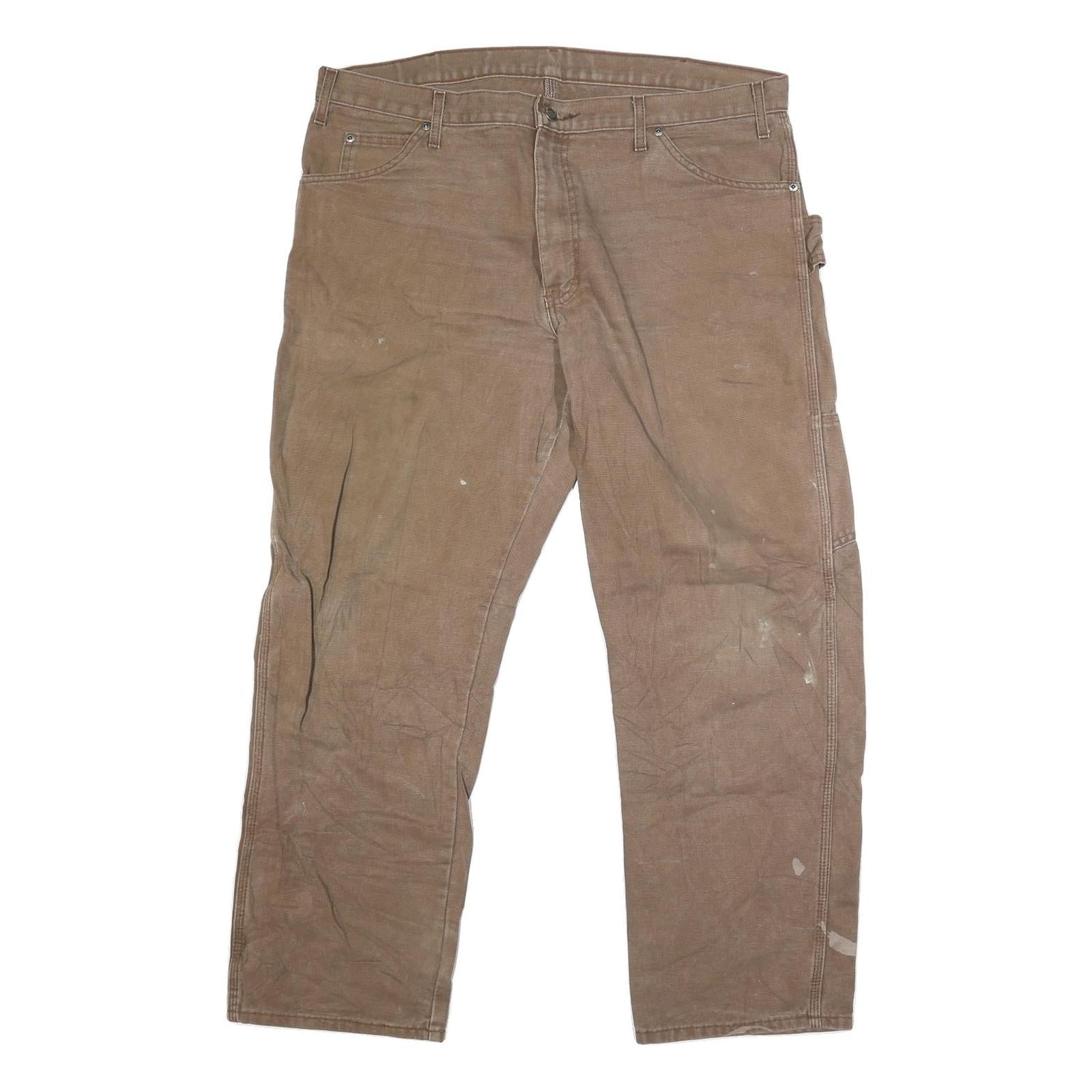 DICKIES Mens Jeans Brown Regular Straight Denim Medium W40 L29 Workwear Refurbished - N/A refurbished available on Cerqular