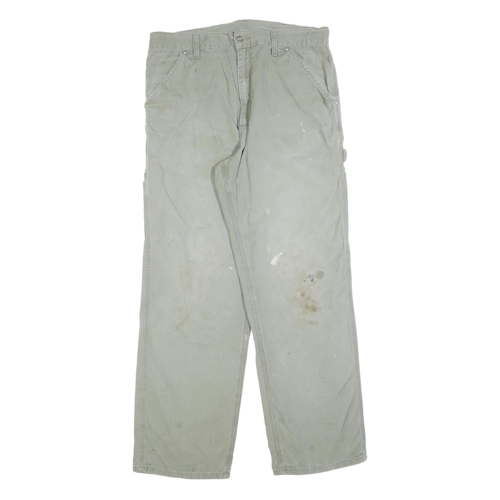 CARHARTT Mens Relaxed Fit Beige Workwear Trousers W33 L30 Cotton Blend Zip Refurbished - N/A refurbished available on Cerqular