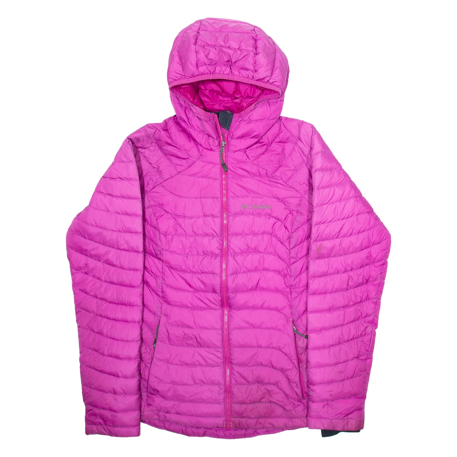 COLUMBIA Down Insulated Womens Puffer Coat Pink Nylon Hooded S Refurbished - N/A refurbished available on Cerqular