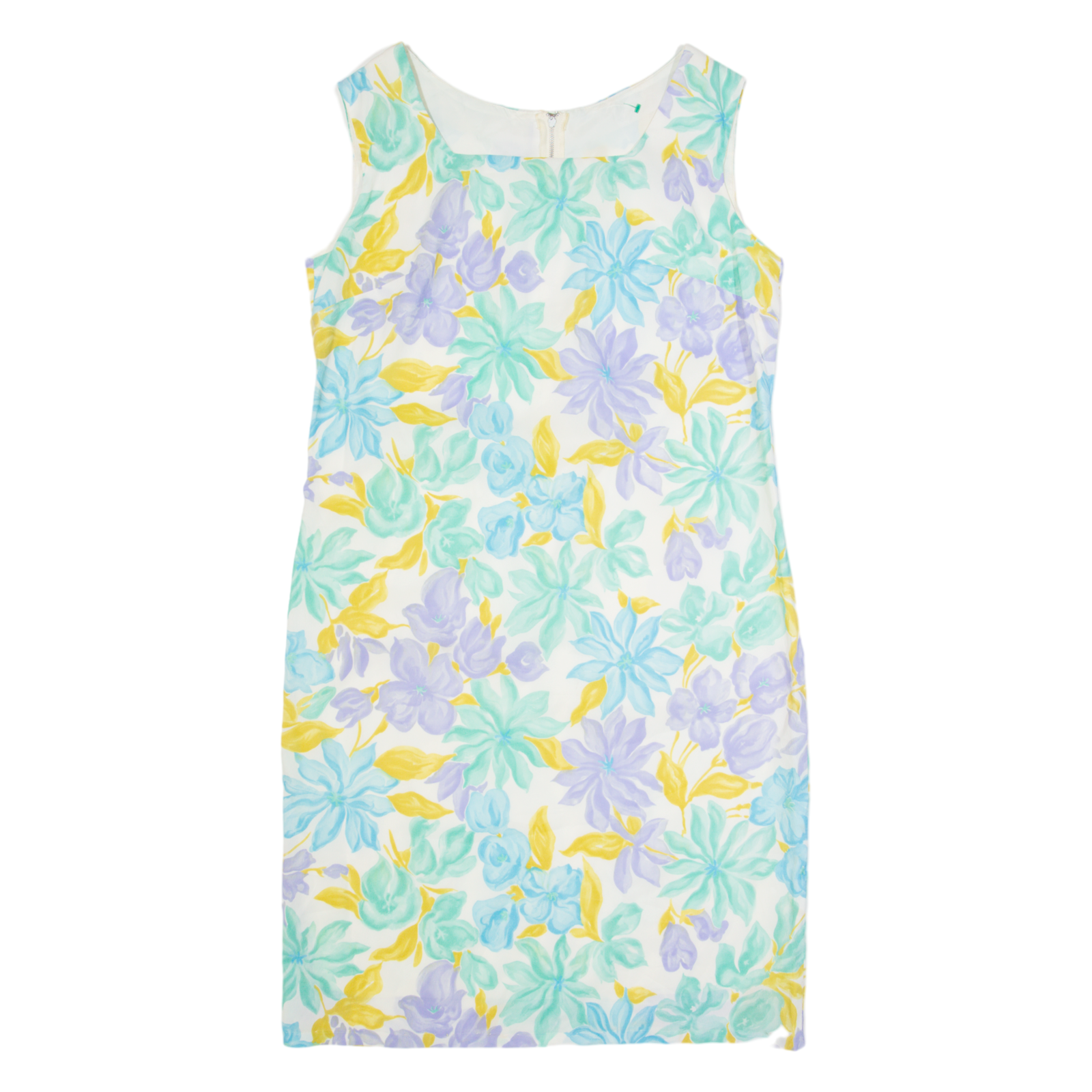 Womens Pencil Dress Cream 90s Floral Sleeveless Knee Length L Refurbished - N/A refurbished available on Cerqular