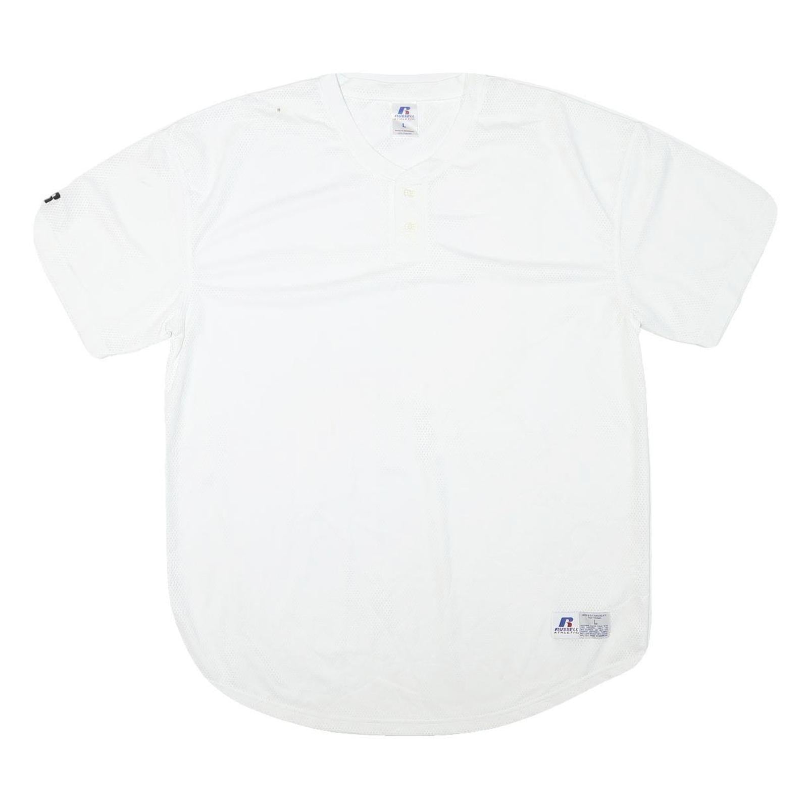 RUSSELL ATHLETIC Mens White Jersey L Short Sleeve V-Neck Sports Shirt Refurbished - N/A refurbished available on Cerqular