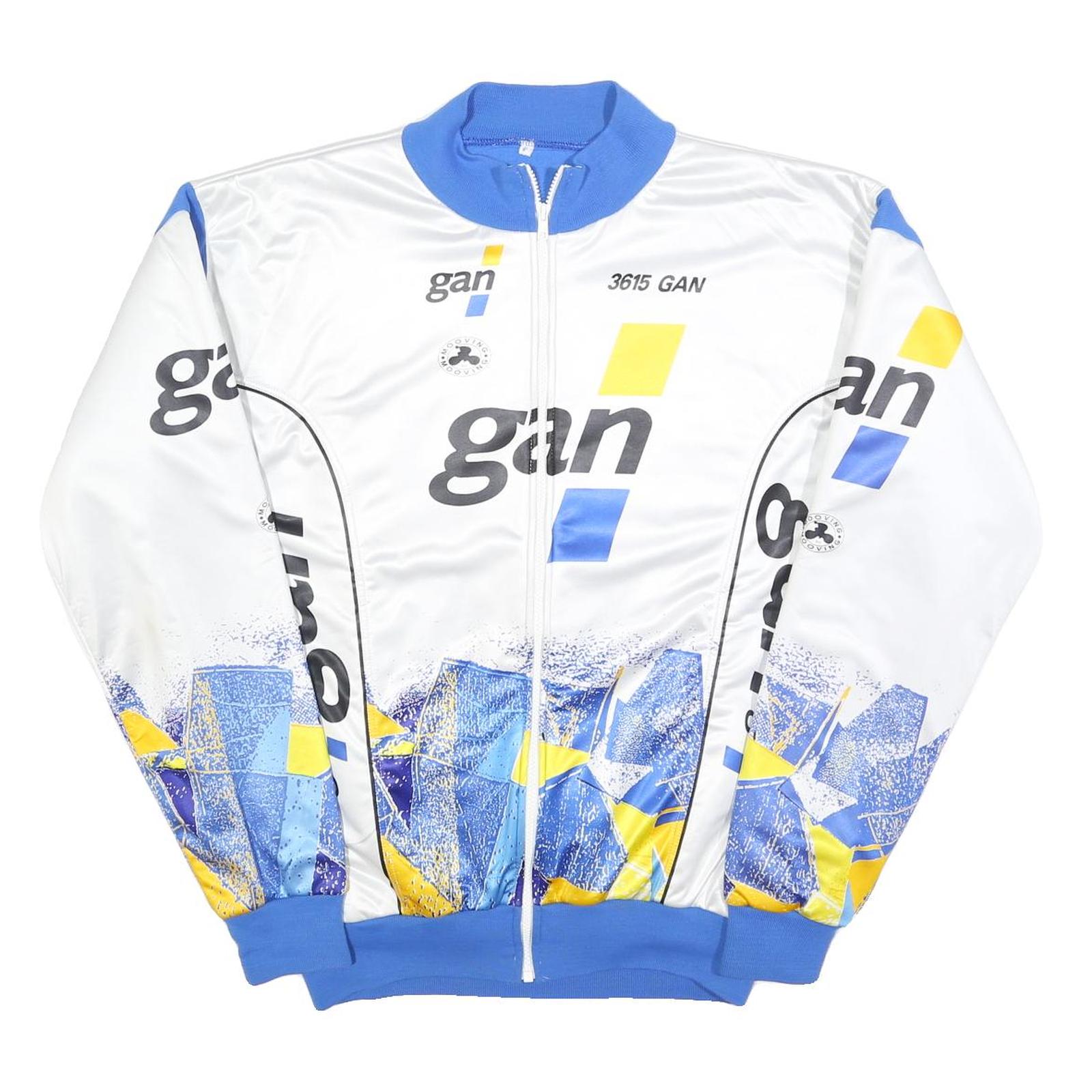 Mens White & Blue Graphic Polyester Blend Zip Jacket L Sports Style Refurbished - N/A refurbished available on Cerqular